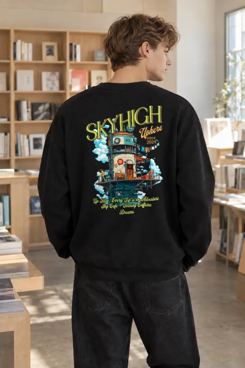 "Sky Cafe Dreams" Heavy Blend Unisex Crewneck Sweatshirt | Gildan 18000