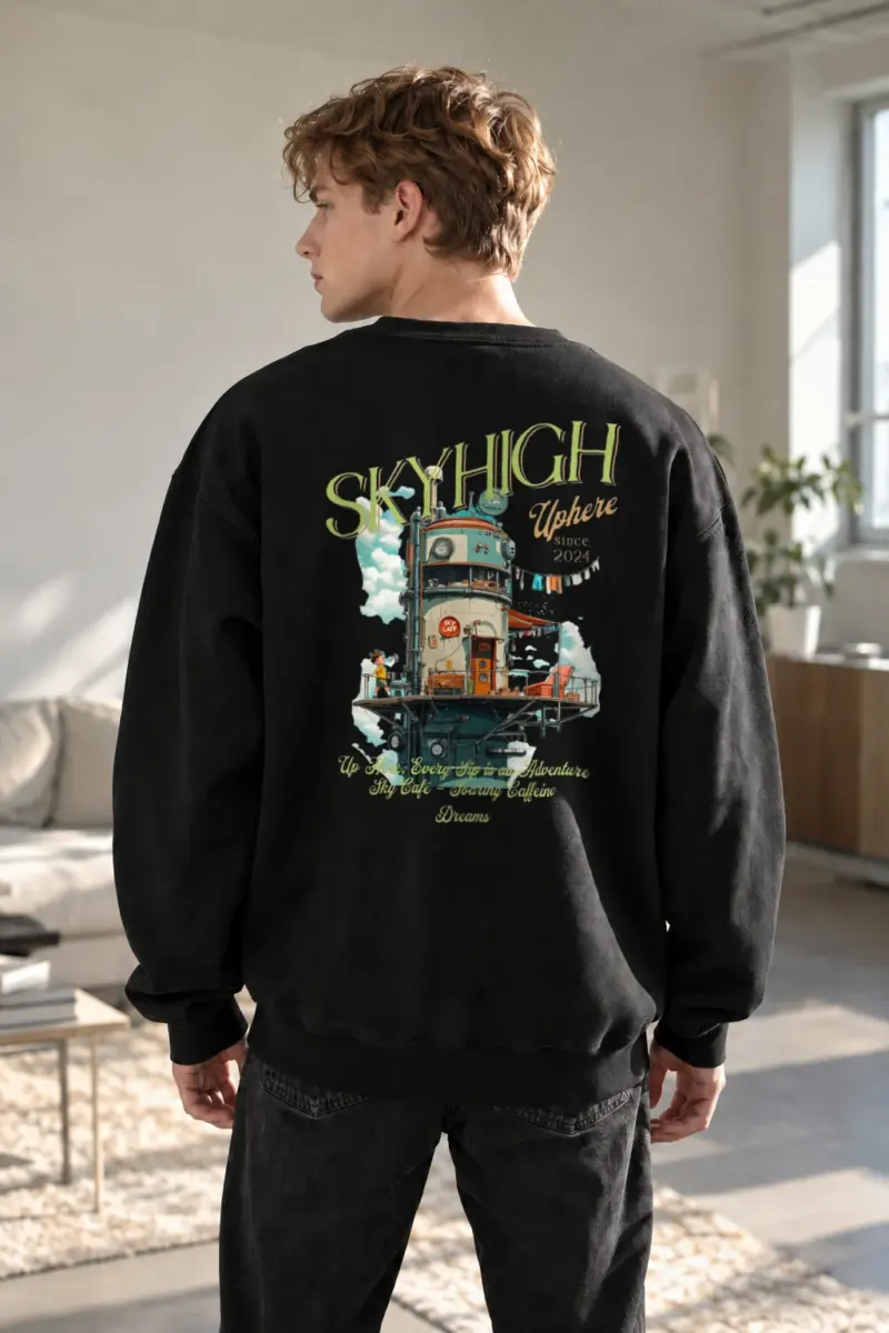 "Sky Cafe Dreams" Heavy Blend Unisex Crewneck Sweatshirt | Gildan 18000