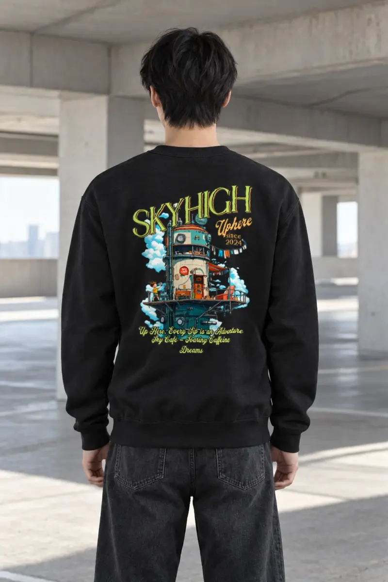 "Sky Cafe Dreams" Heavy Blend Unisex Crewneck Sweatshirt | Gildan 18000