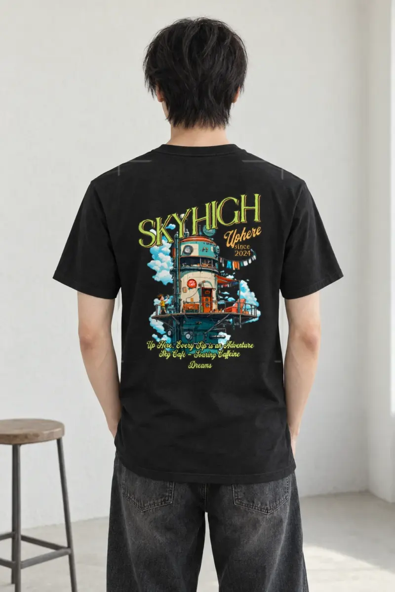 "Sky Cafe Dreams" Heavyweight Unisex Crewneck T-shirt