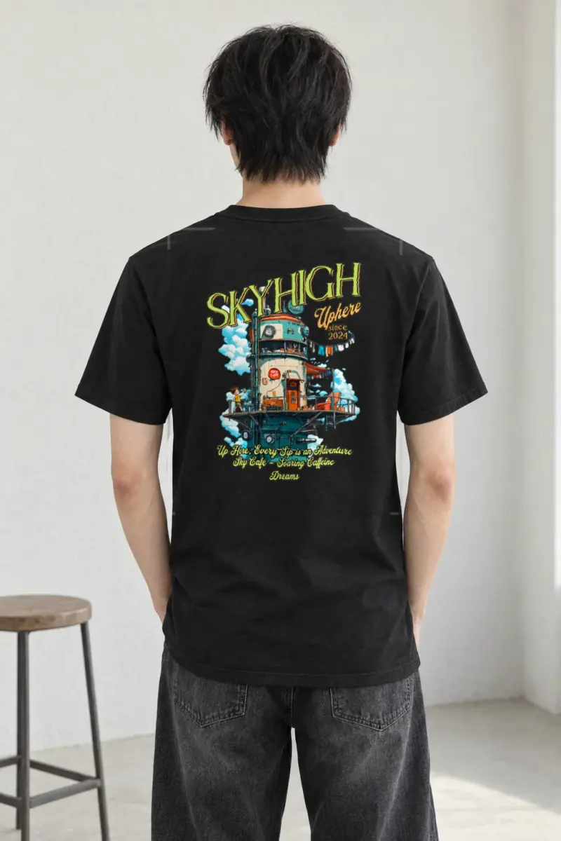 "Sky Cafe Dreams" Heavyweight Unisex Crewneck T-shirt