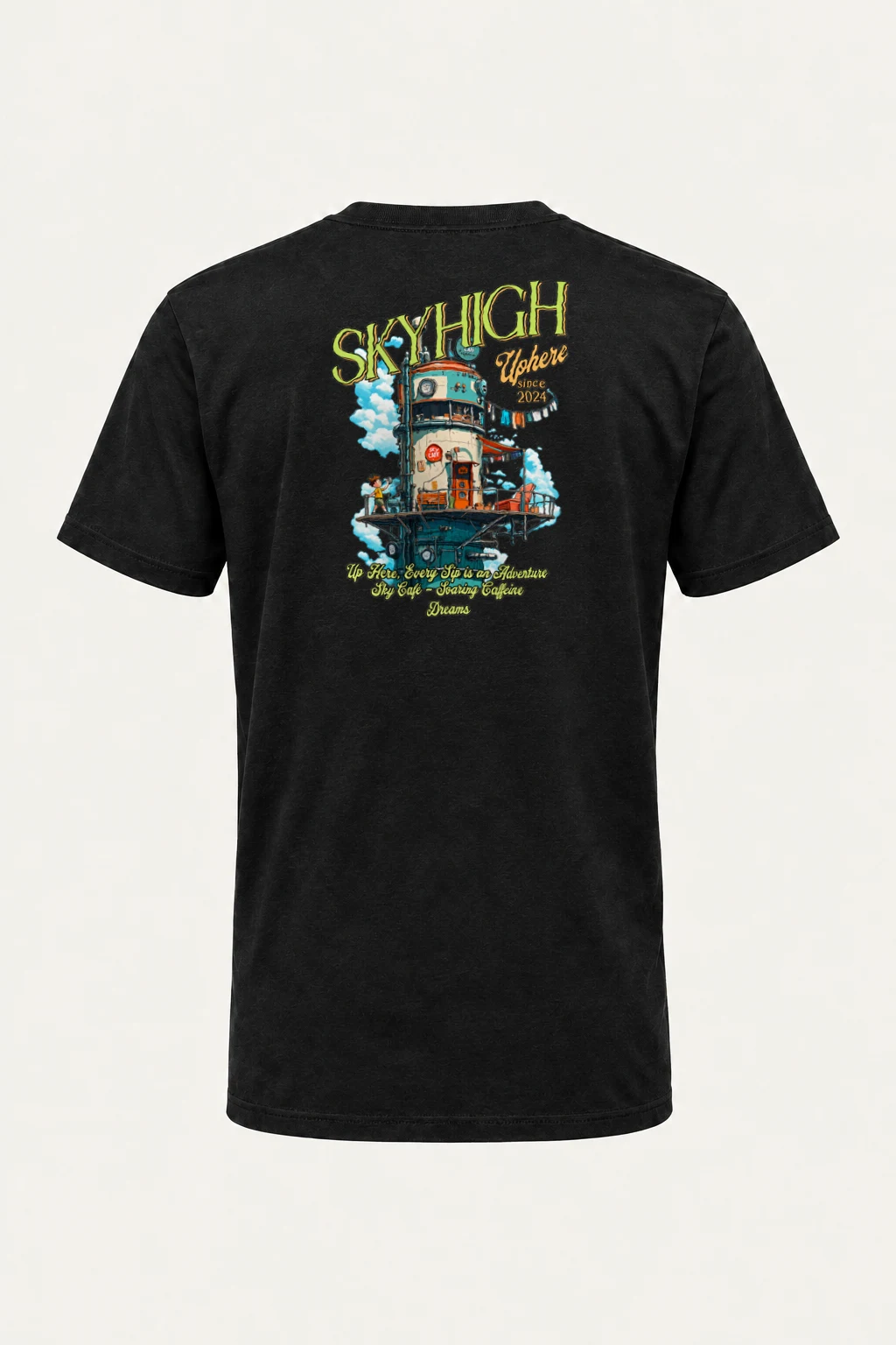 "Sky Cafe Dreams" Heavyweight Unisex Crewneck T-shirt | Gildan 5000