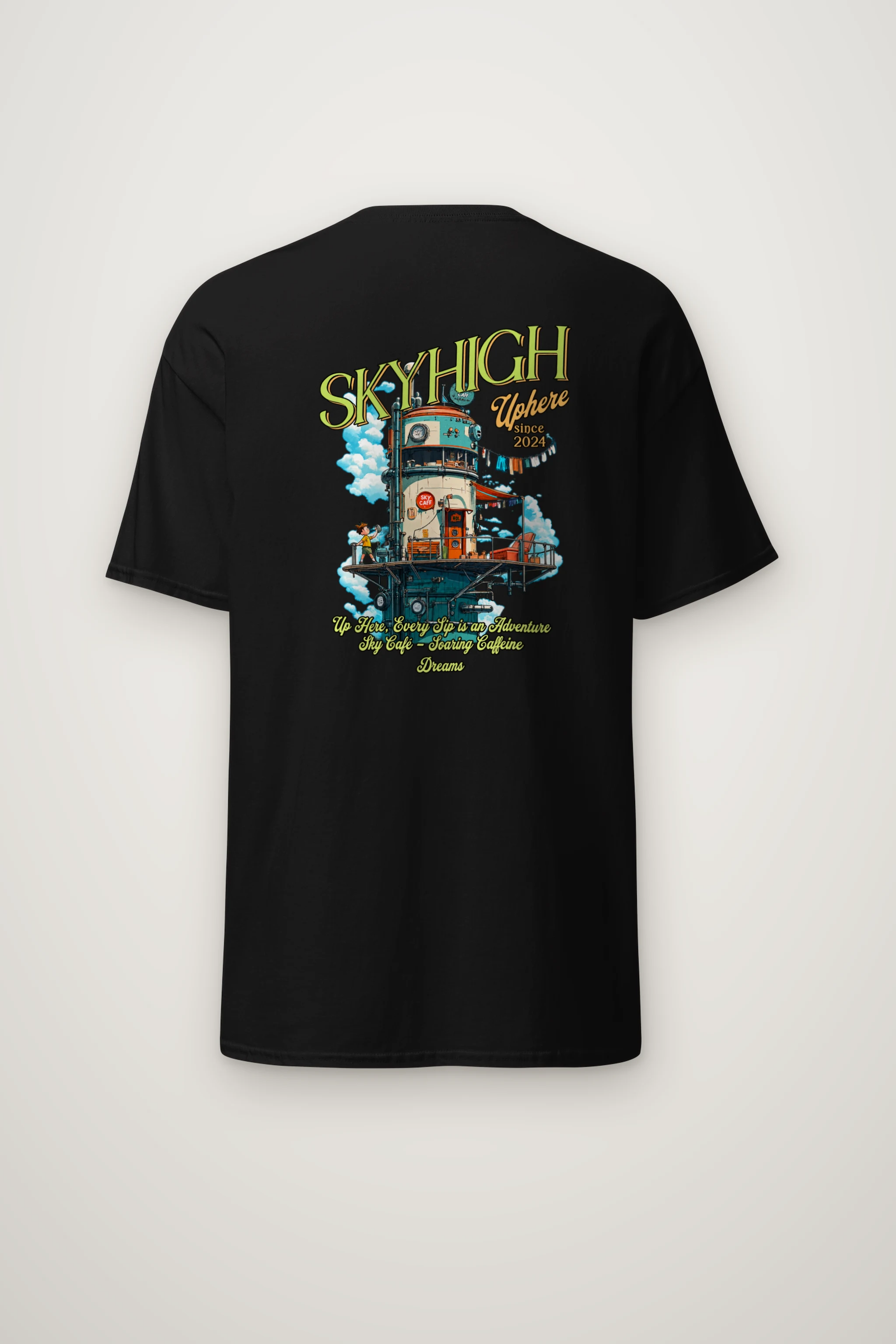 "Sky Cafe Dreams" Heavyweight Unisex Crewneck T-shirt