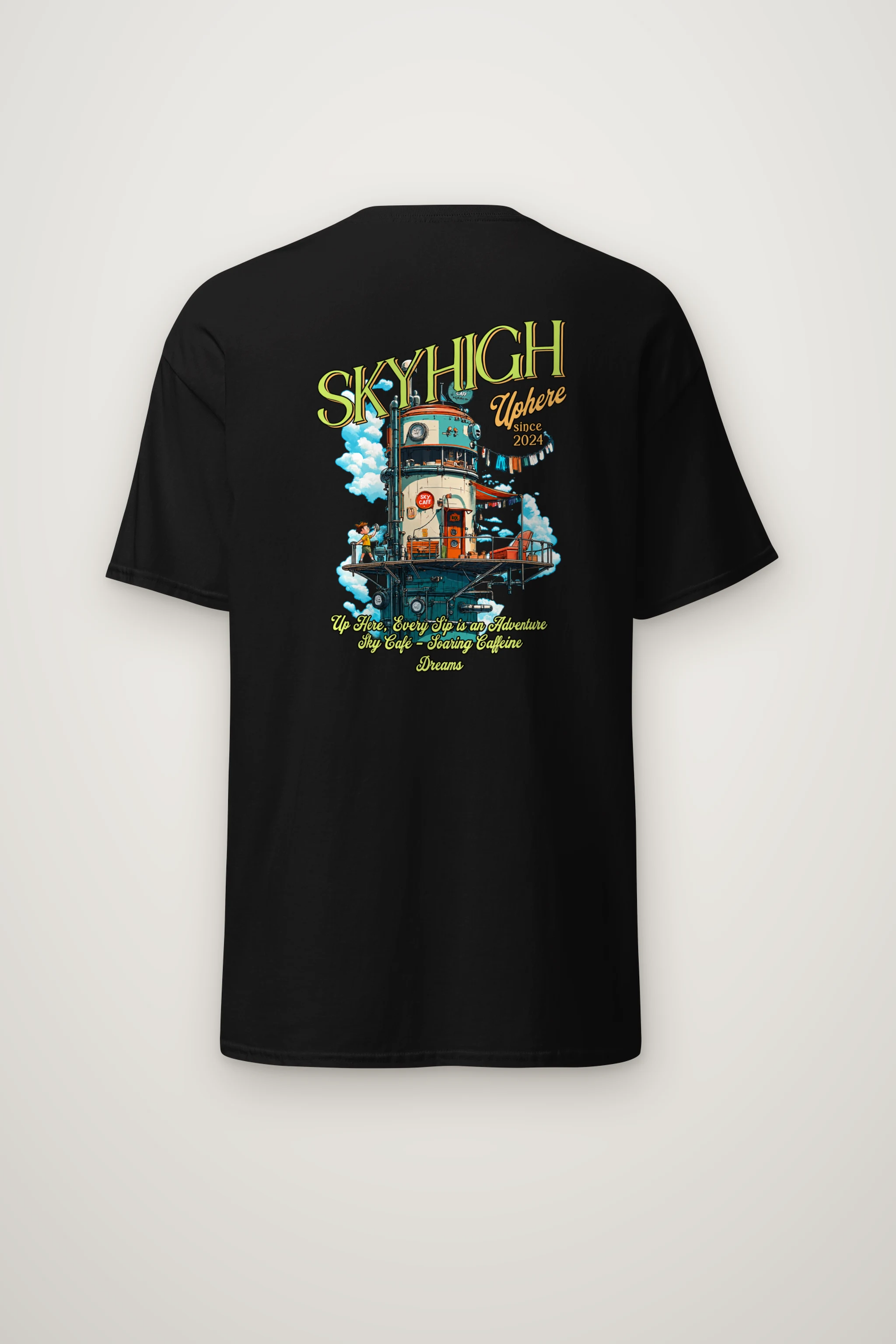 "Sky Cafe Dreams" Heavyweight Unisex Crewneck T-shirt