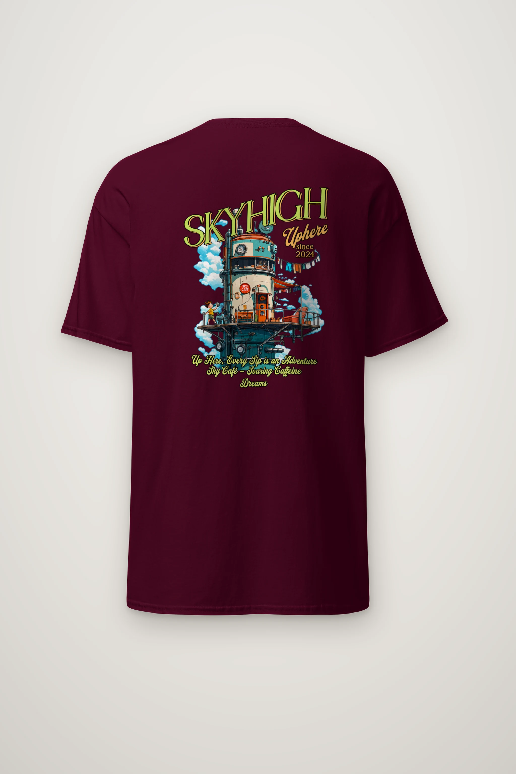 "Sky Cafe Dreams" Heavyweight Unisex Crewneck T-shirt