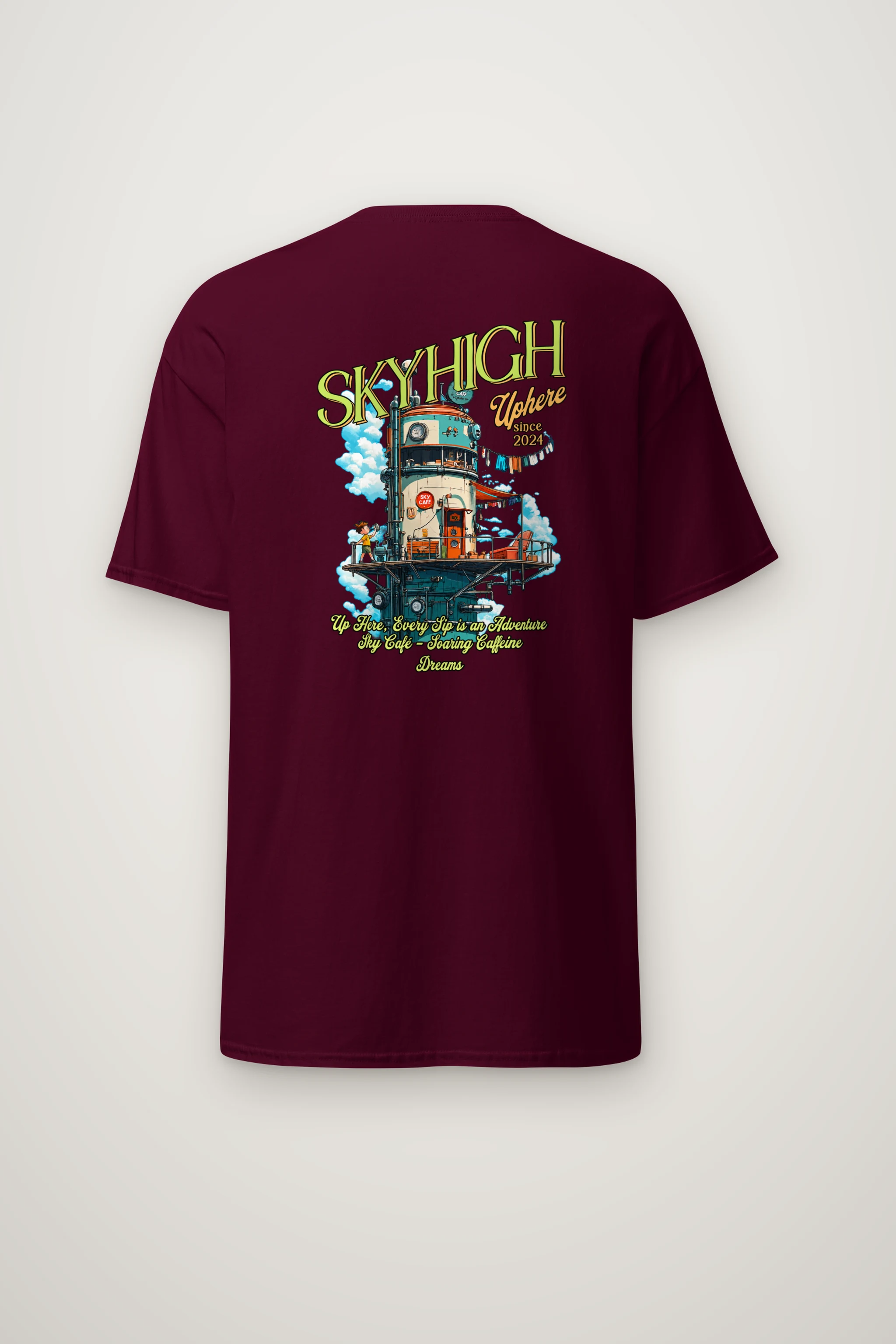 "Sky Cafe Dreams" Heavyweight Unisex Crewneck T-shirt