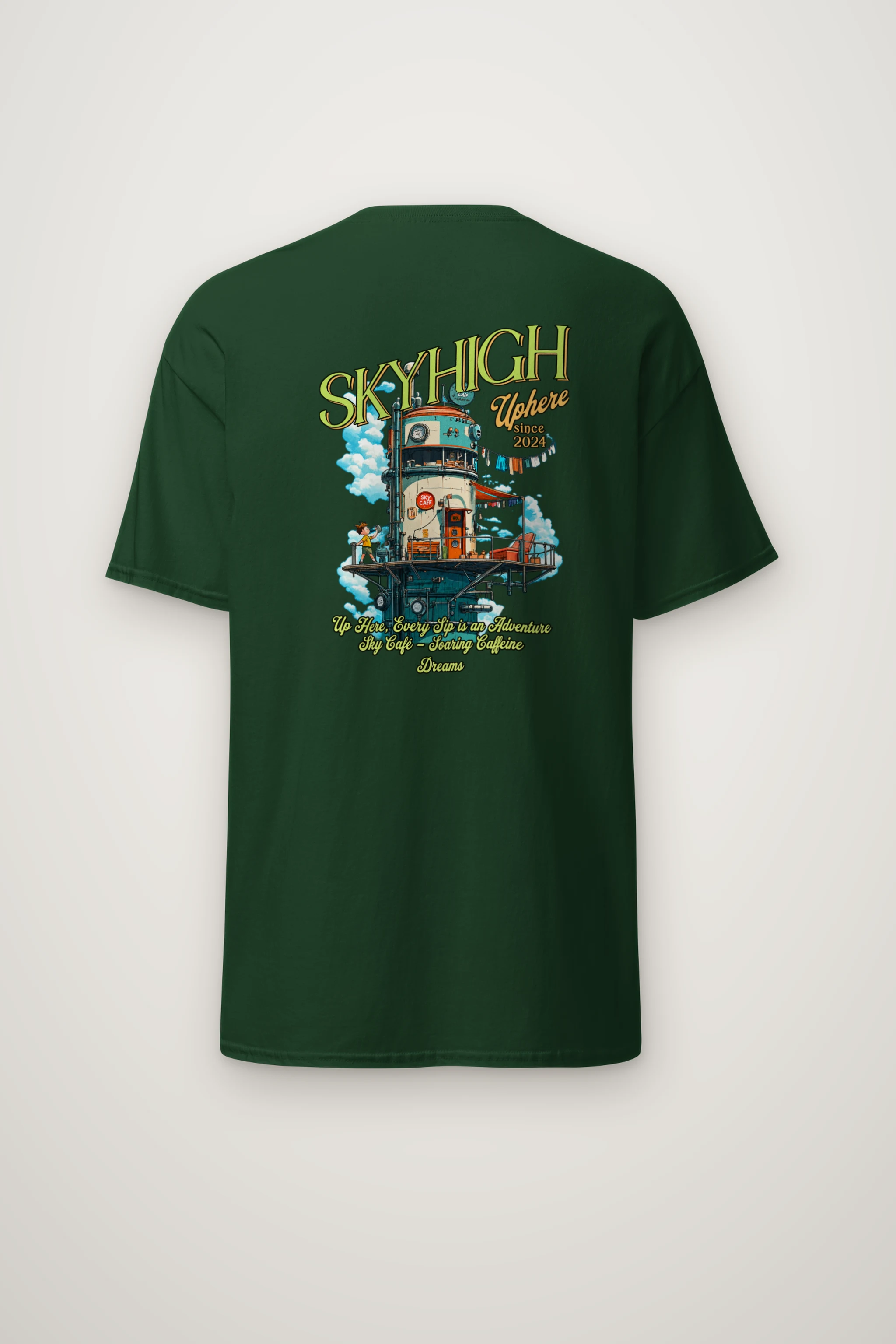 "Sky Cafe Dreams" Heavyweight Unisex Crewneck T-shirt