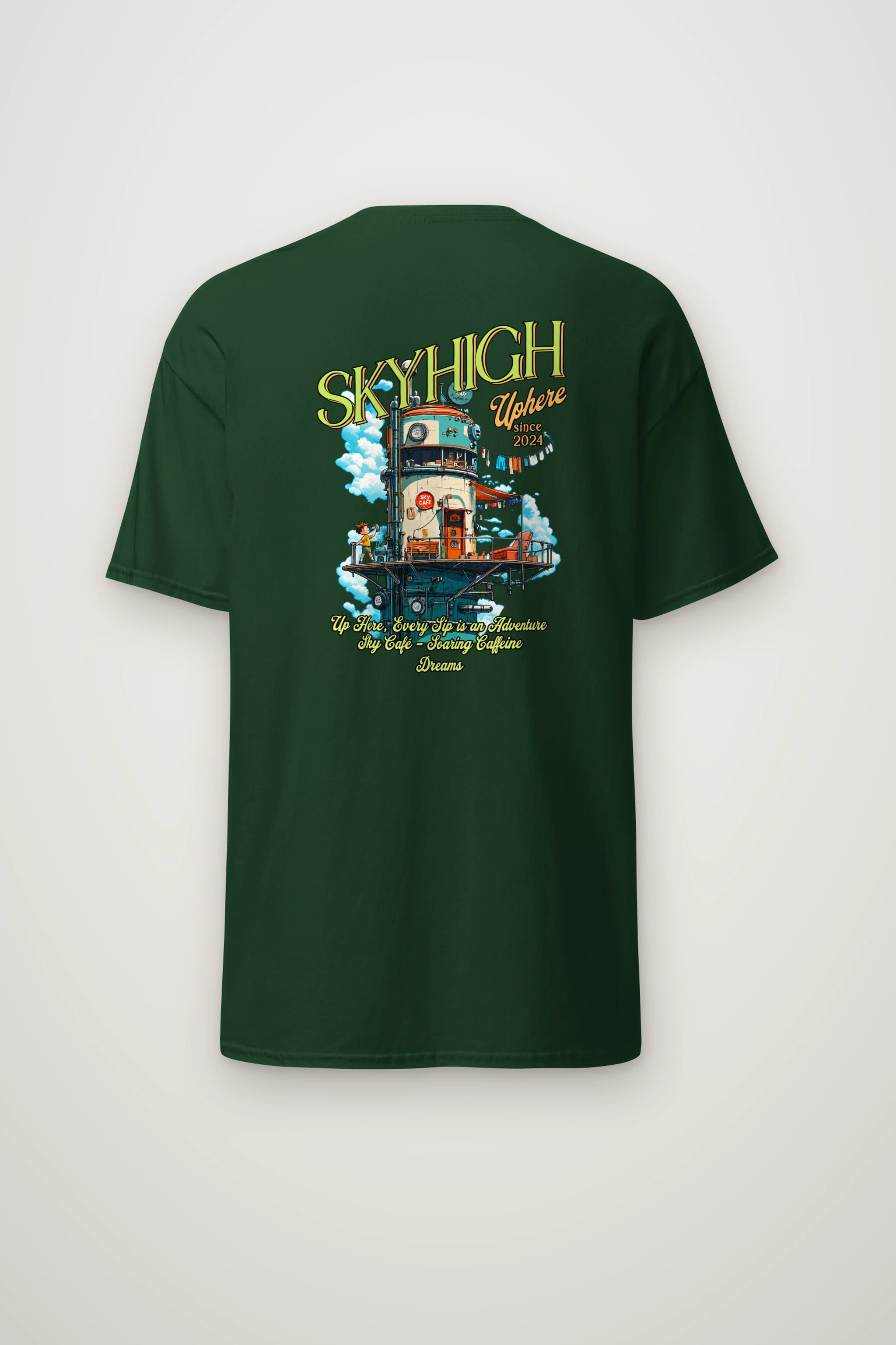 "Sky Cafe Dreams" Heavyweight Unisex Crewneck T-shirt