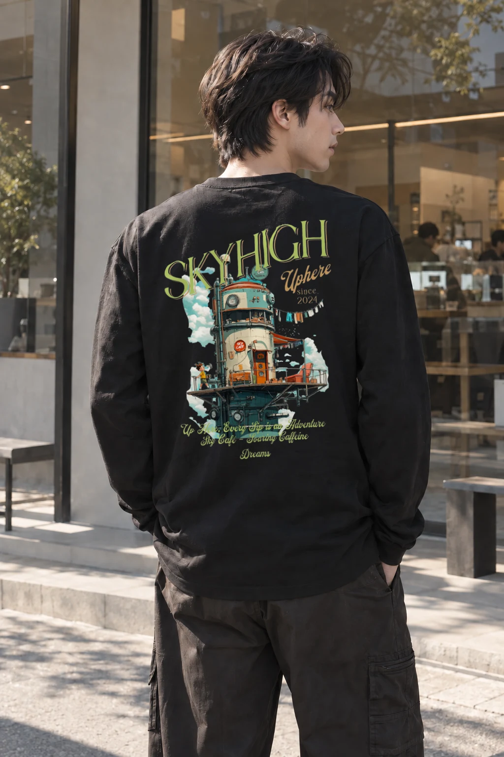 "Sky Cafe Dreams" Unisex Longsleeve T-shirt | Gildan 2400