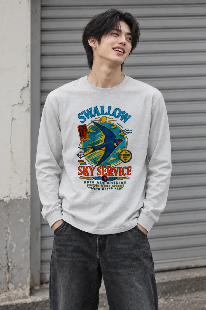 "Sky Route Swallow" Unisex Longsleeve T-shirt