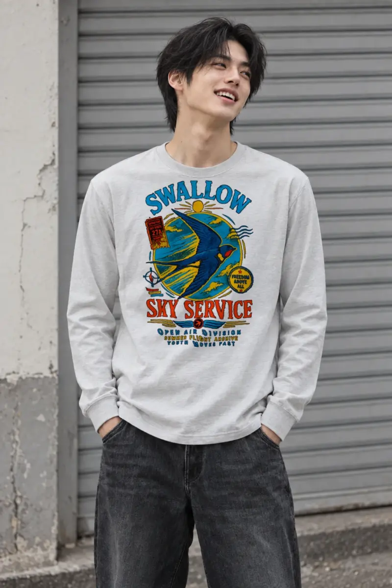 "Sky Route Swallow" Unisex Longsleeve T-shirt