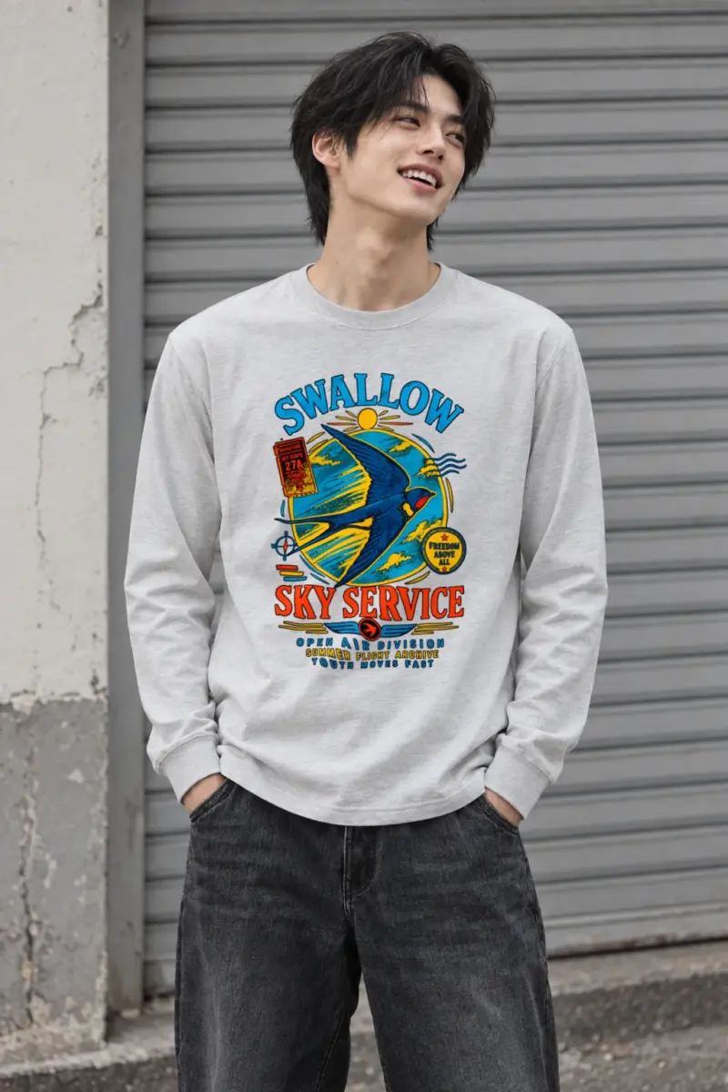 "Sky Route Swallow" Unisex Longsleeve T-shirt