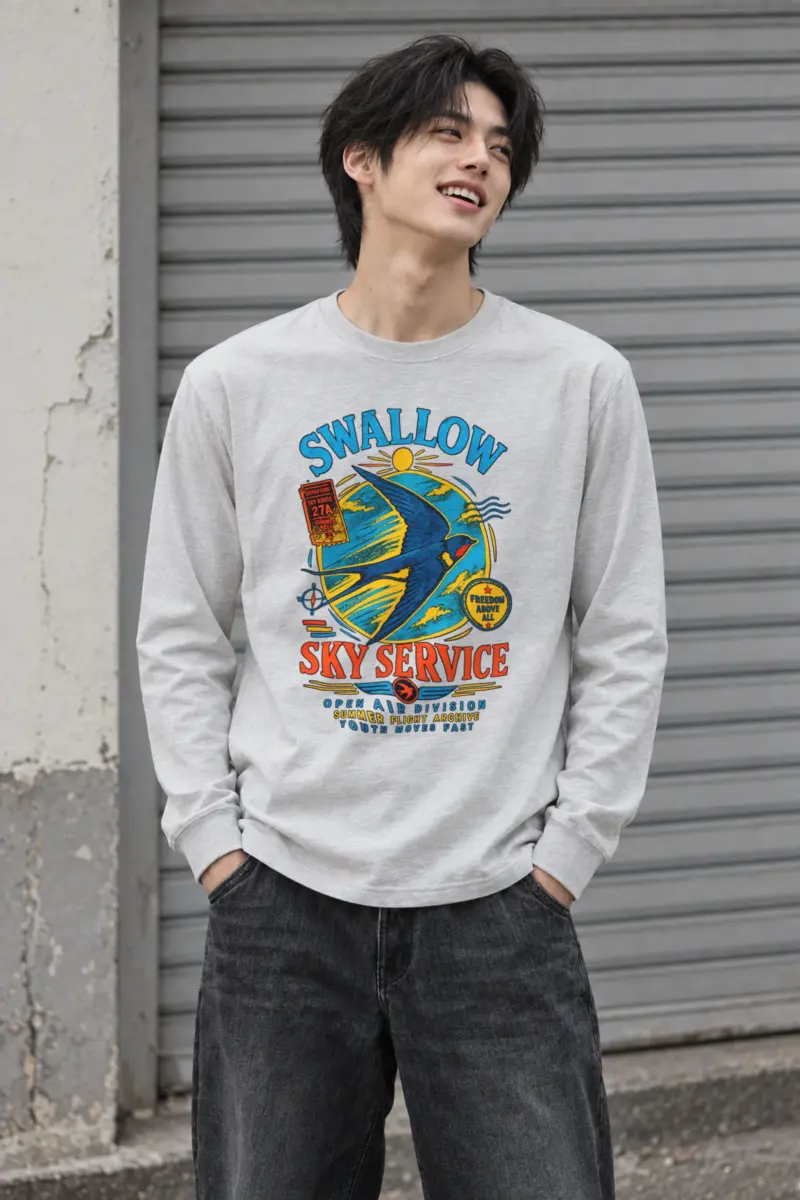 "Sky Route Swallow" Unisex Longsleeve T-shirt