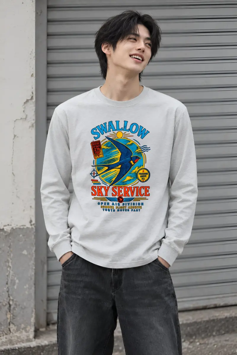 "Sky Route Swallow" Unisex Longsleeve T-shirt