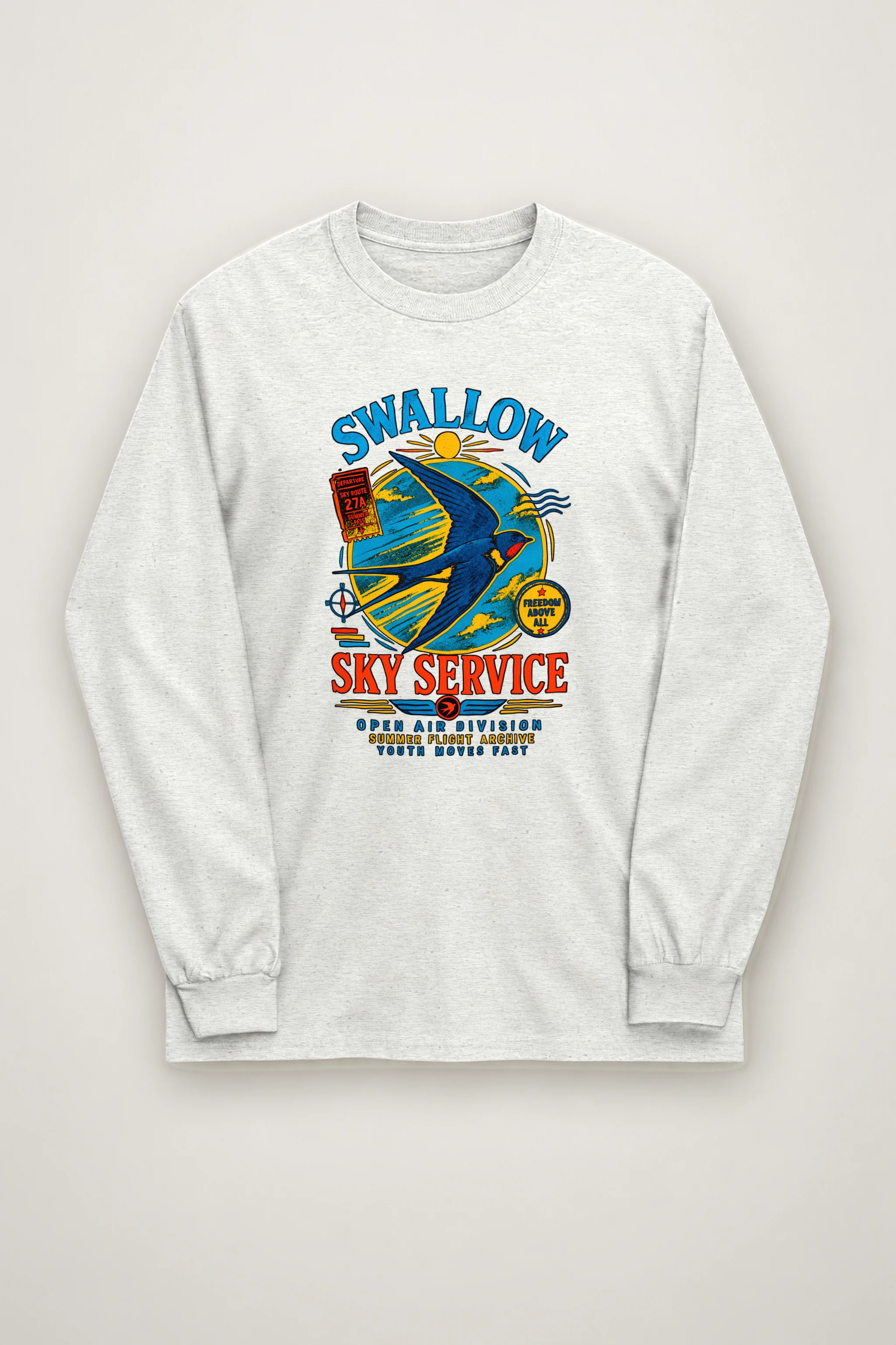"Sky Route Swallow" Unisex Longsleeve T-shirt