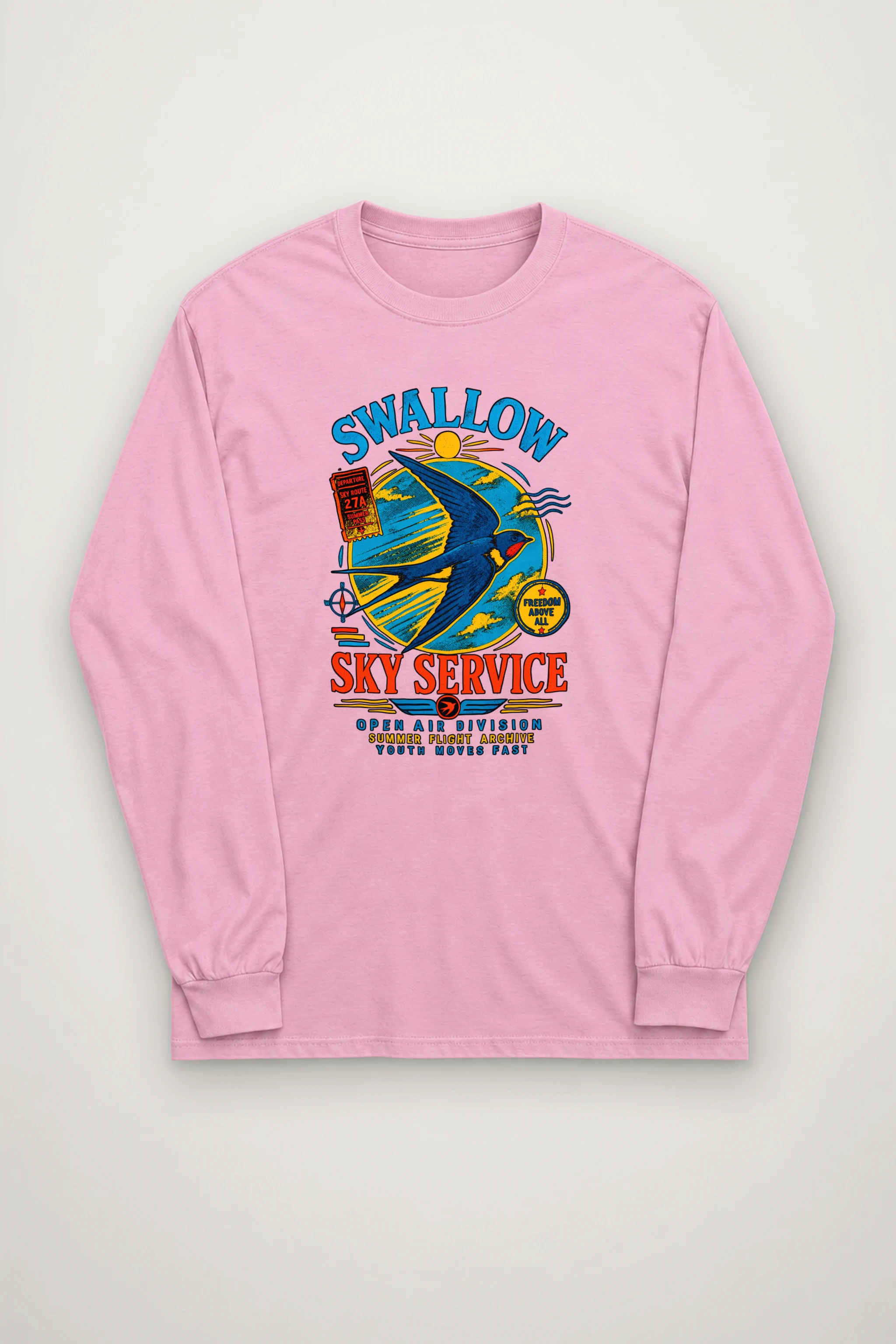 "Sky Route Swallow" Unisex Longsleeve T-shirt