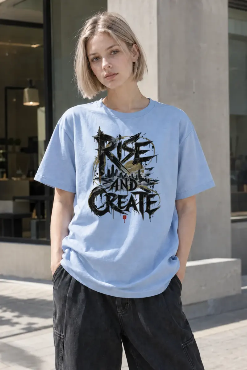 "Skyline Manifest" Heavyweight Unisex Crewneck T-shirt | Gildan 5000