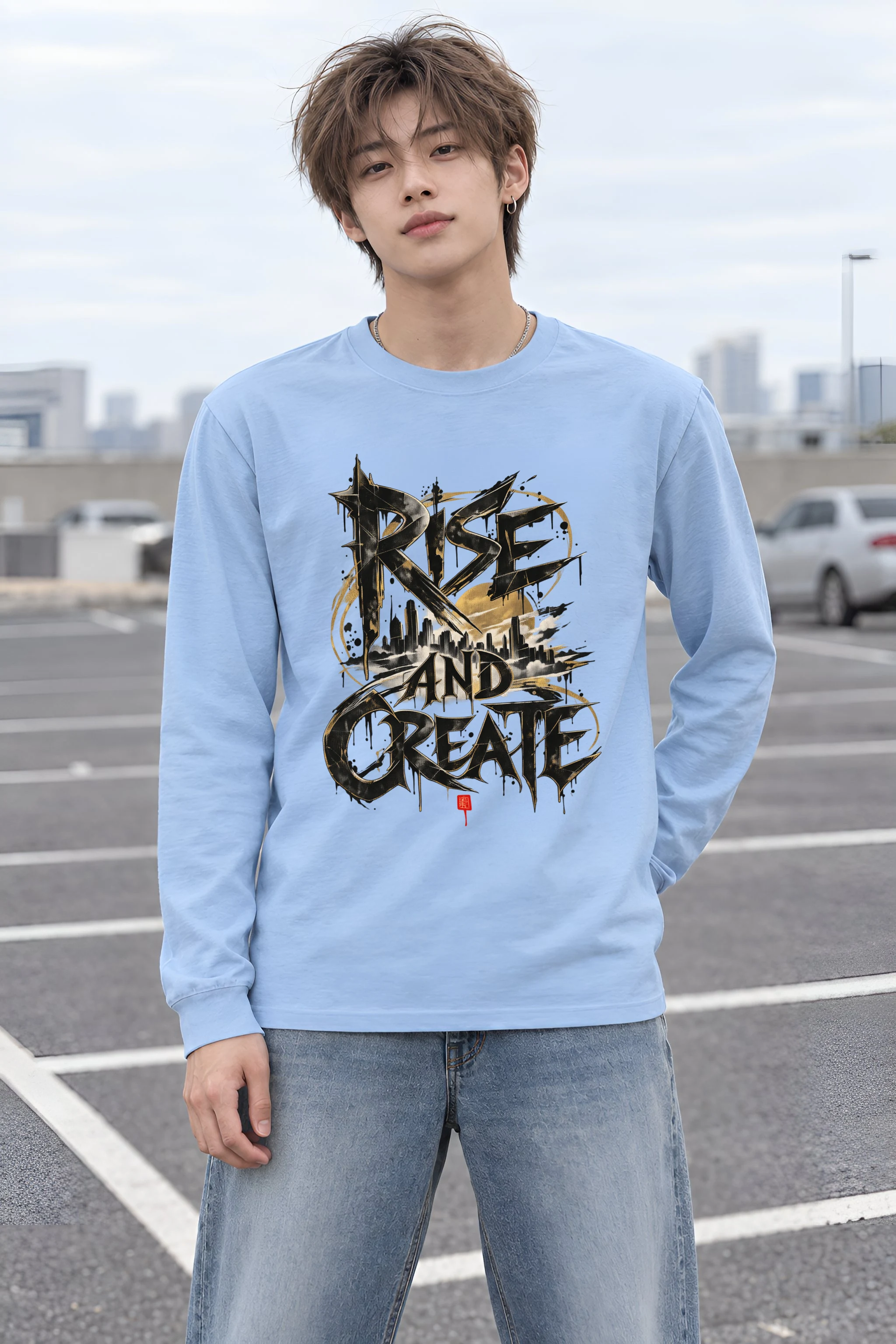 "Skyline Script" Unisex Longsleeve T-shirt