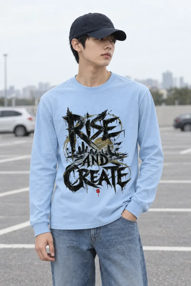 "Skyline Script" Unisex Longsleeve T-shirt | Gildan 2400