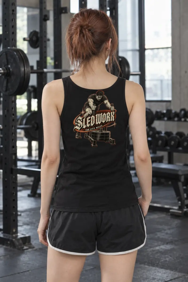 “Sled Work for City Miles” Unisex Jersey Tank