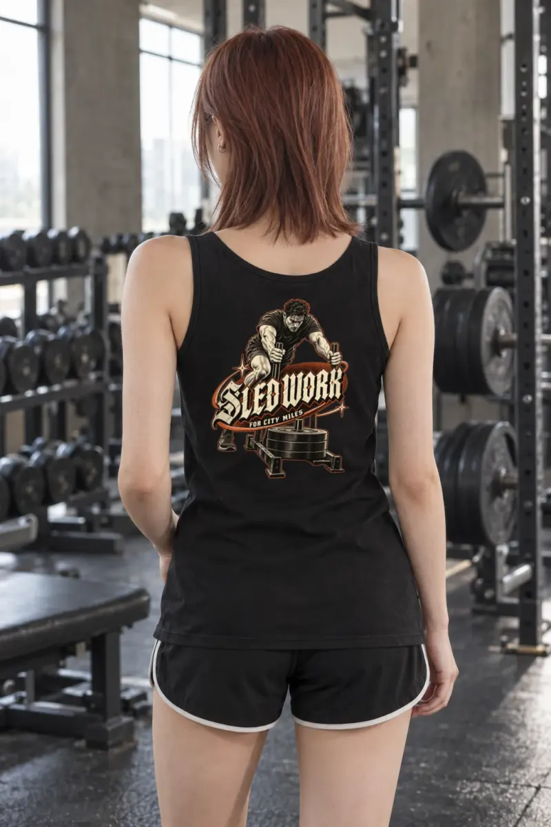 “Sled Work for City Miles” Unisex Jersey Tank