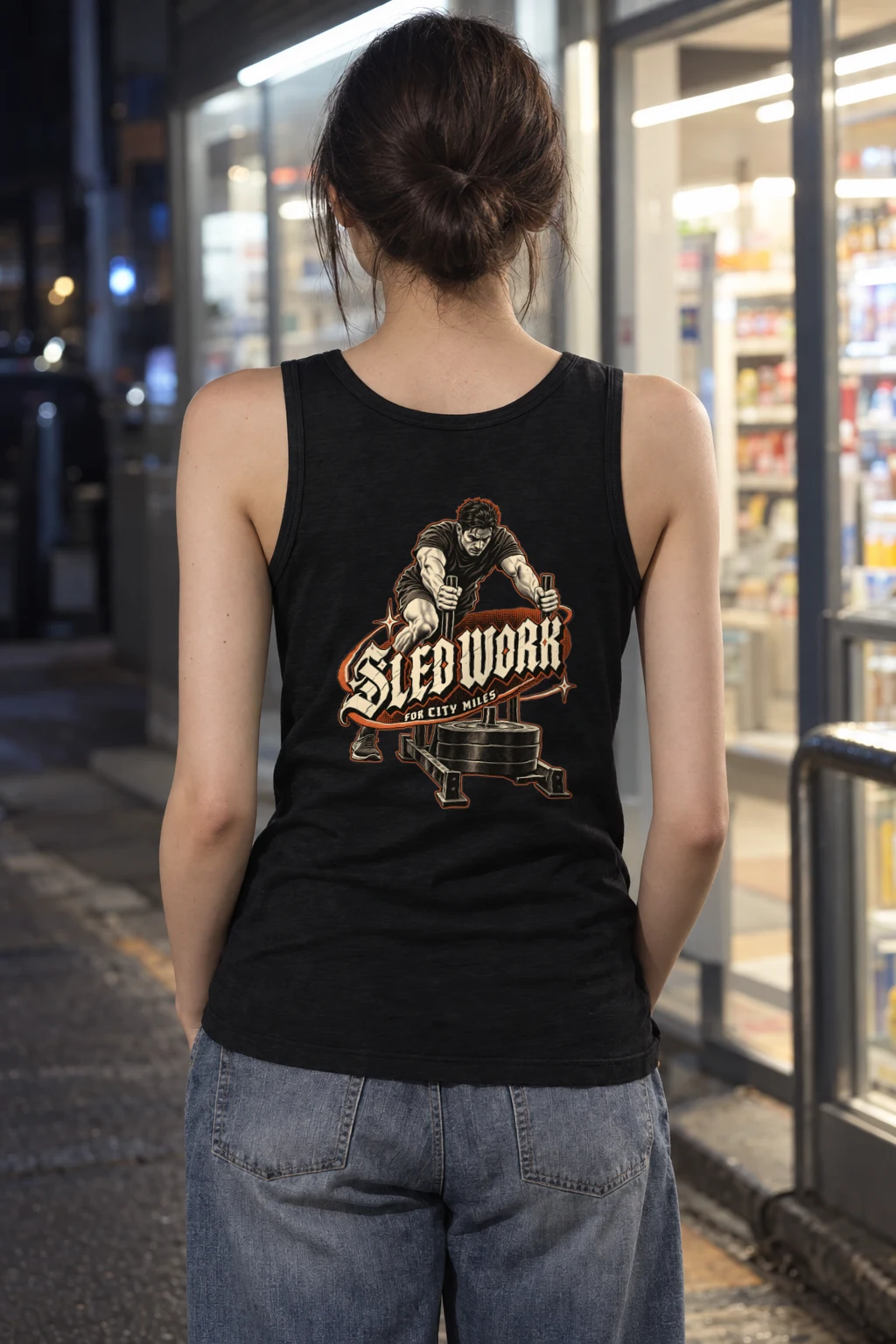 "Sled Work for City Miles" Unisex Jersey Tank