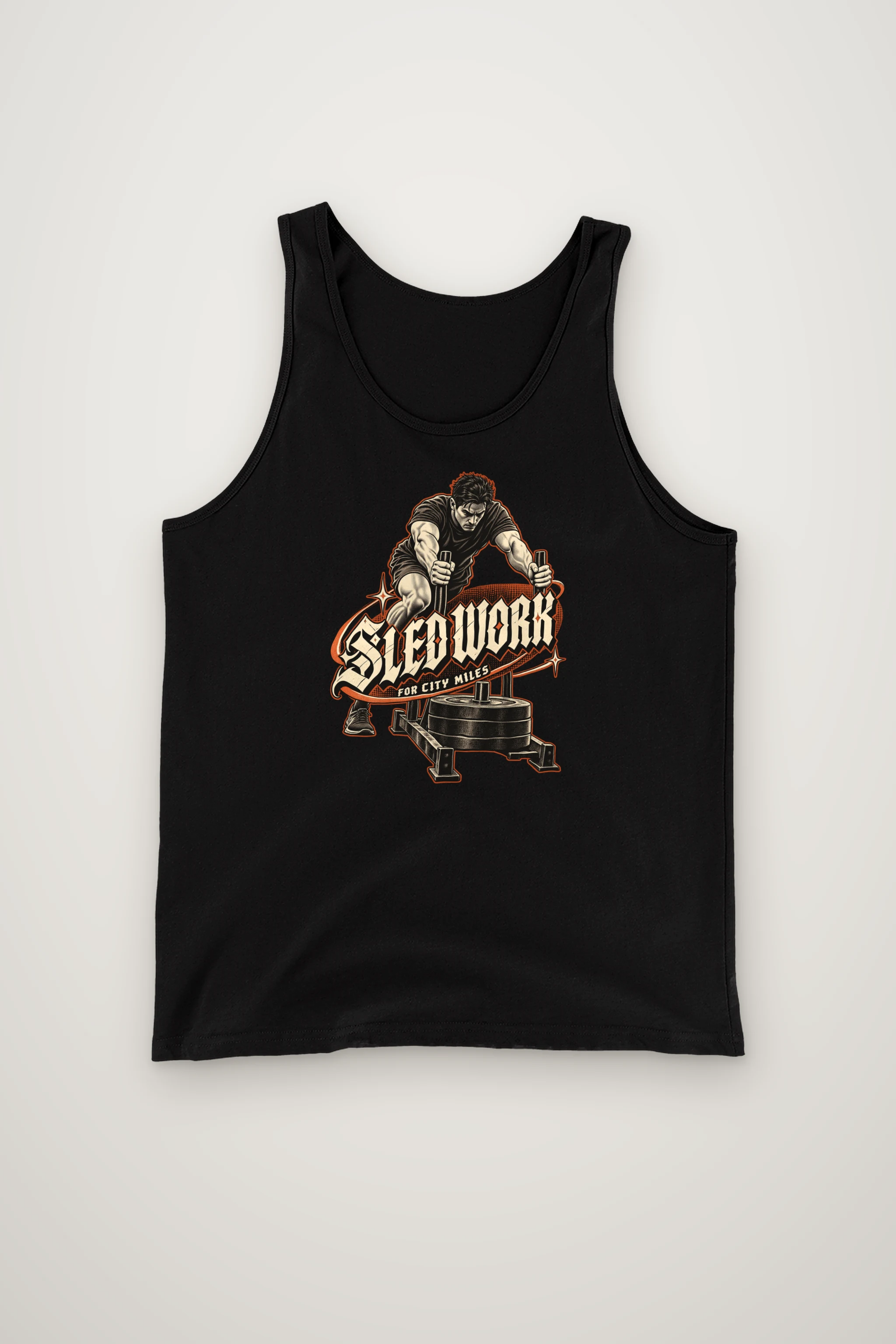 "Sled Work for City Miles" Unisex Jersey Tank