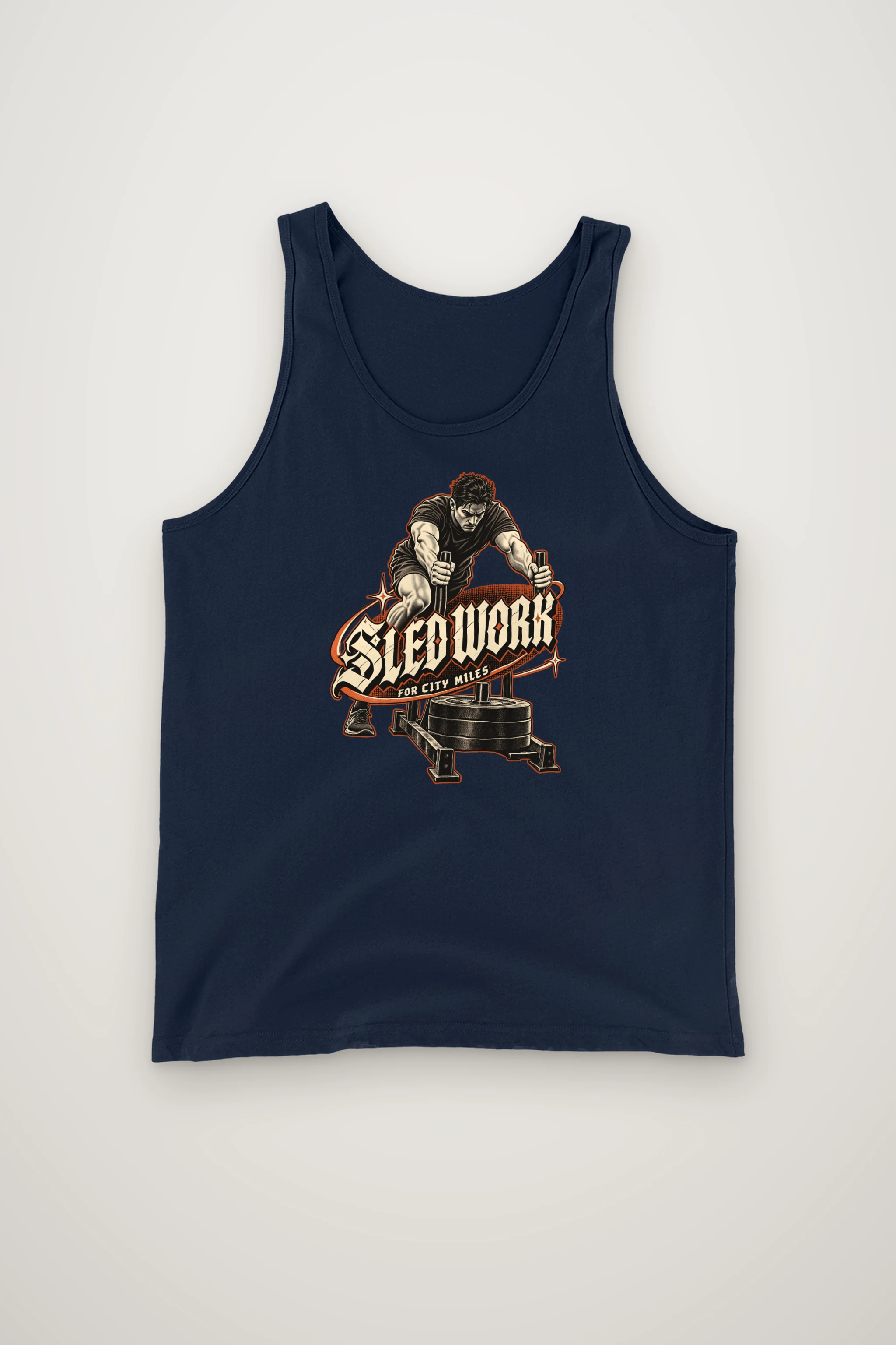 "Sled Work for City Miles" Unisex Jersey Tank