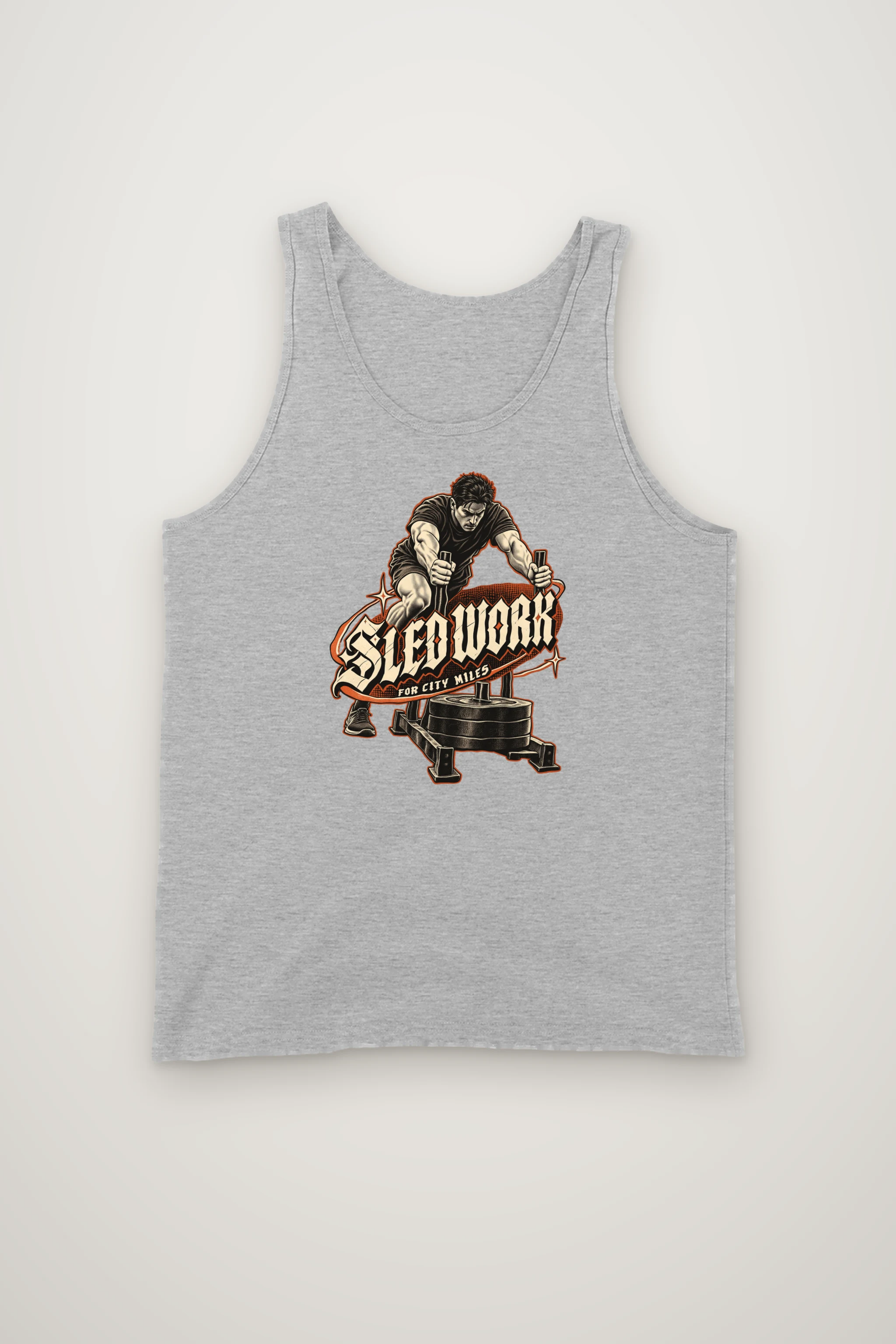 "Sled Work for City Miles" Unisex Jersey Tank