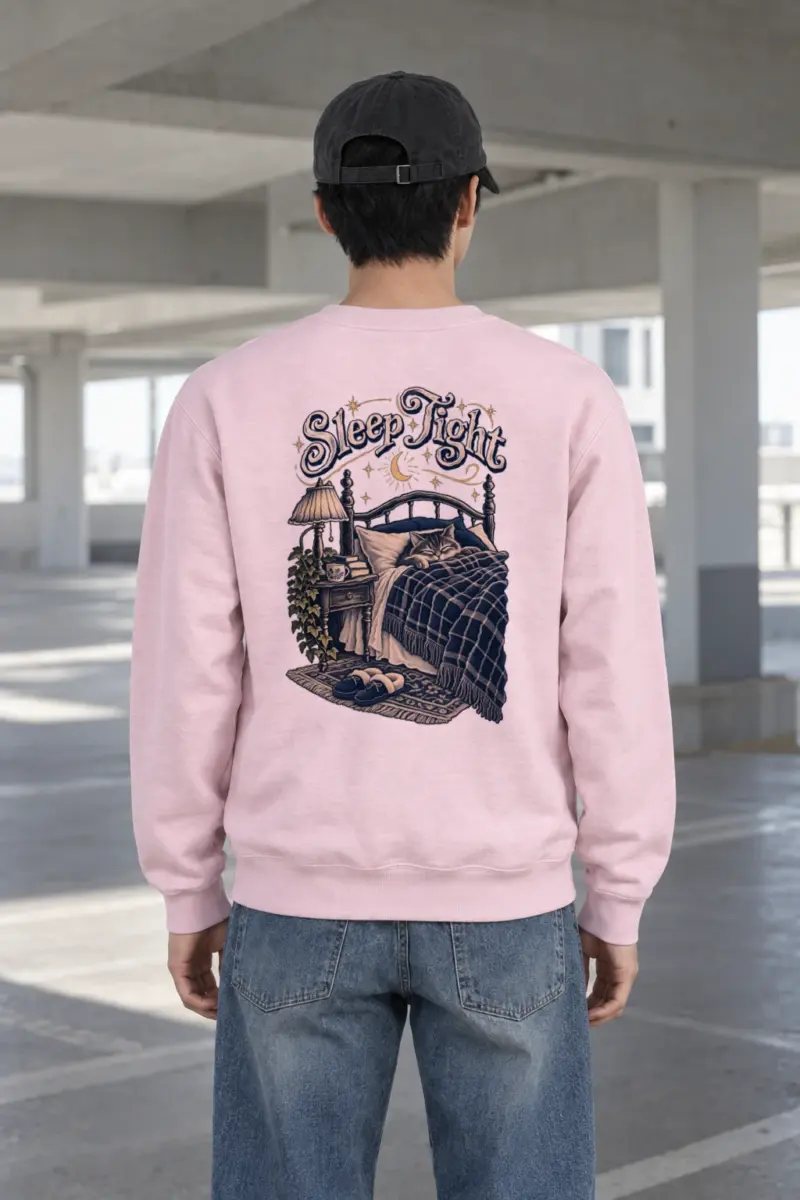 "Sleep Tight Cat" Heavy Blend Unisex Crewneck Sweatshirt | Gildan 18000