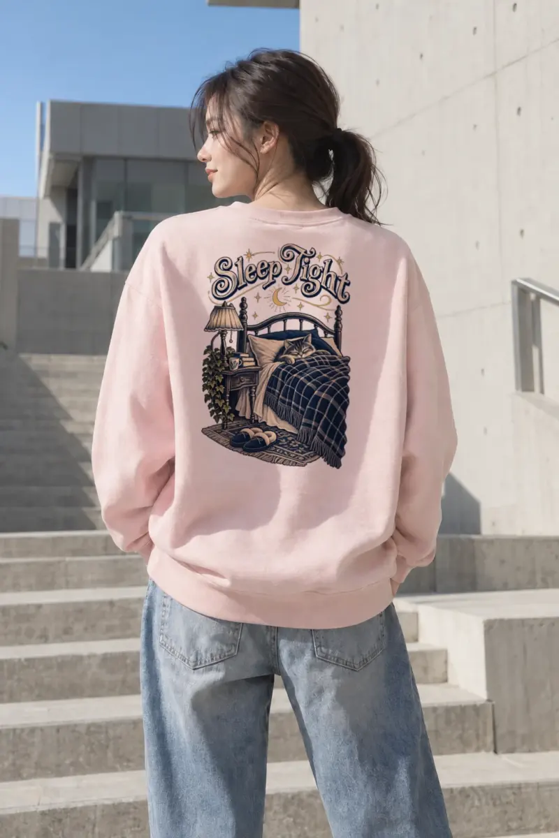 "Sleep Tight Cat" Heavy Blend Unisex Crewneck Sweatshirt | Gildan 18000