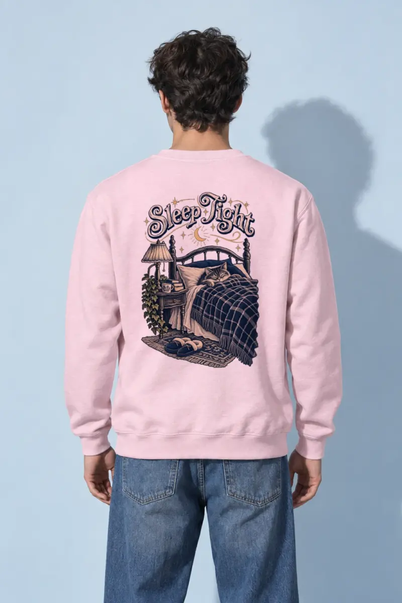 "Sleep Tight Cat" Heavy Blend Unisex Crewneck Sweatshirt | Gildan 18000