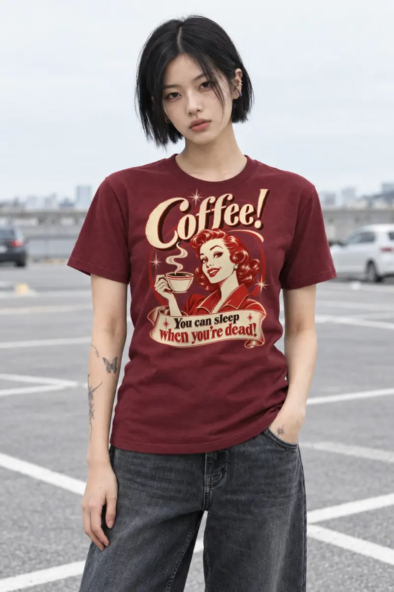 "Sleep When You’re Dead" Heavyweight Unisex Crewneck T-shirt