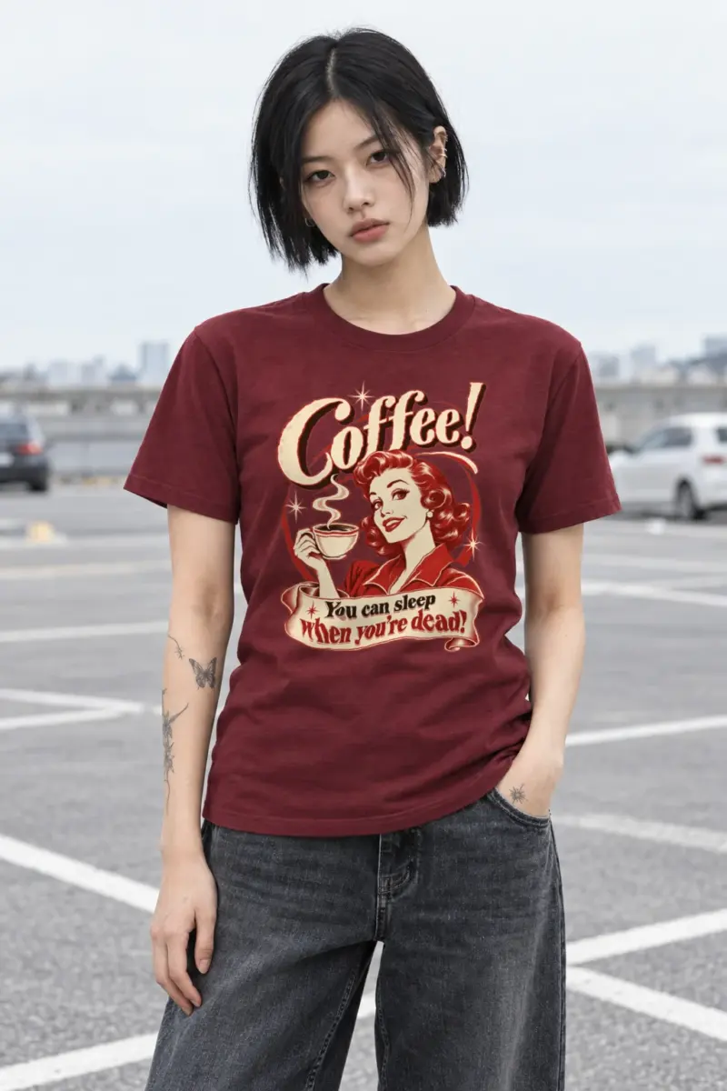 "Sleep When You’re Dead" Heavyweight Unisex Crewneck T-shirt