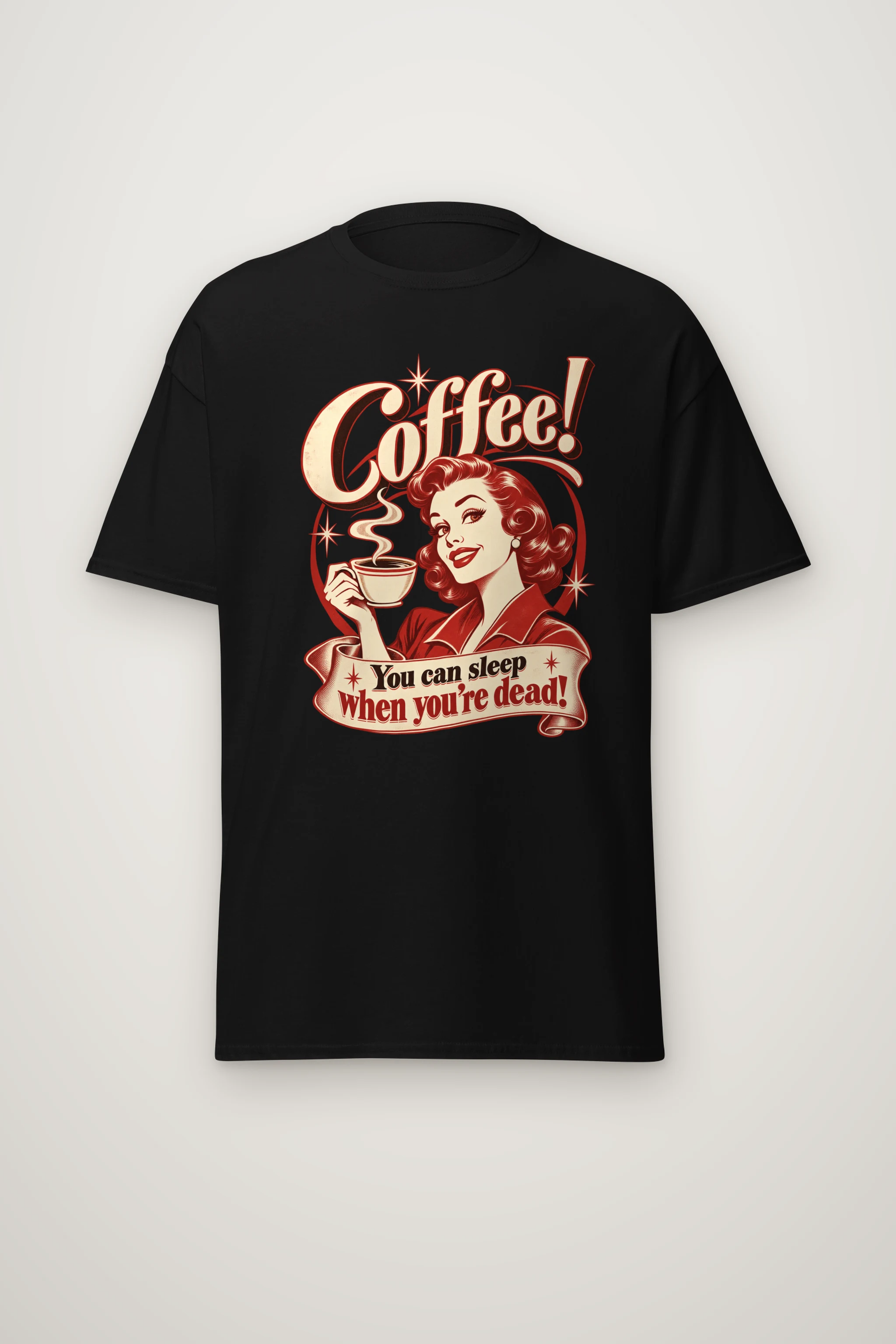 "Sleep When You’re Dead" Heavyweight Unisex Crewneck T-shirt