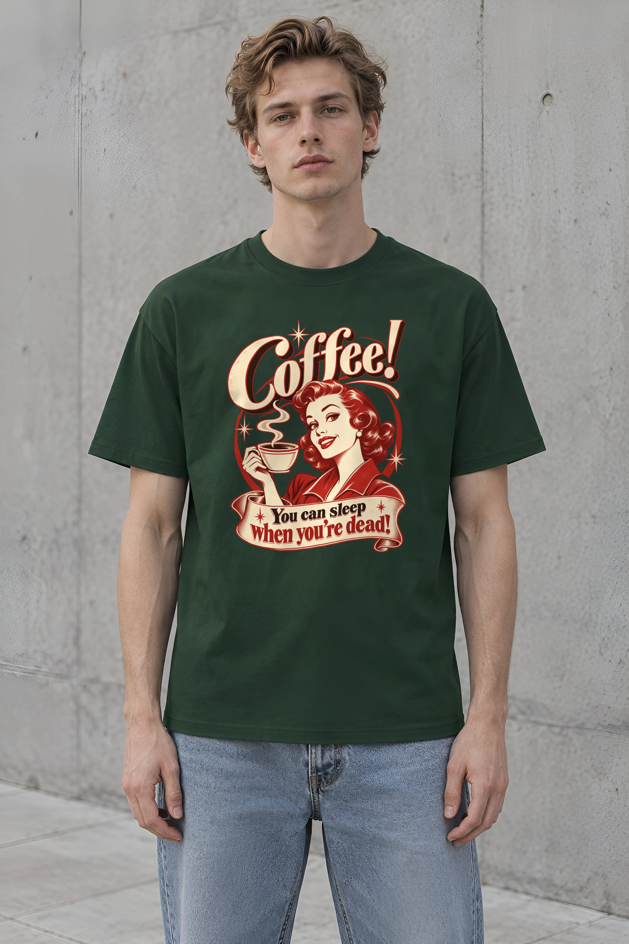 "Sleep When You’re Dead" Heavyweight Unisex Crewneck T-shirt