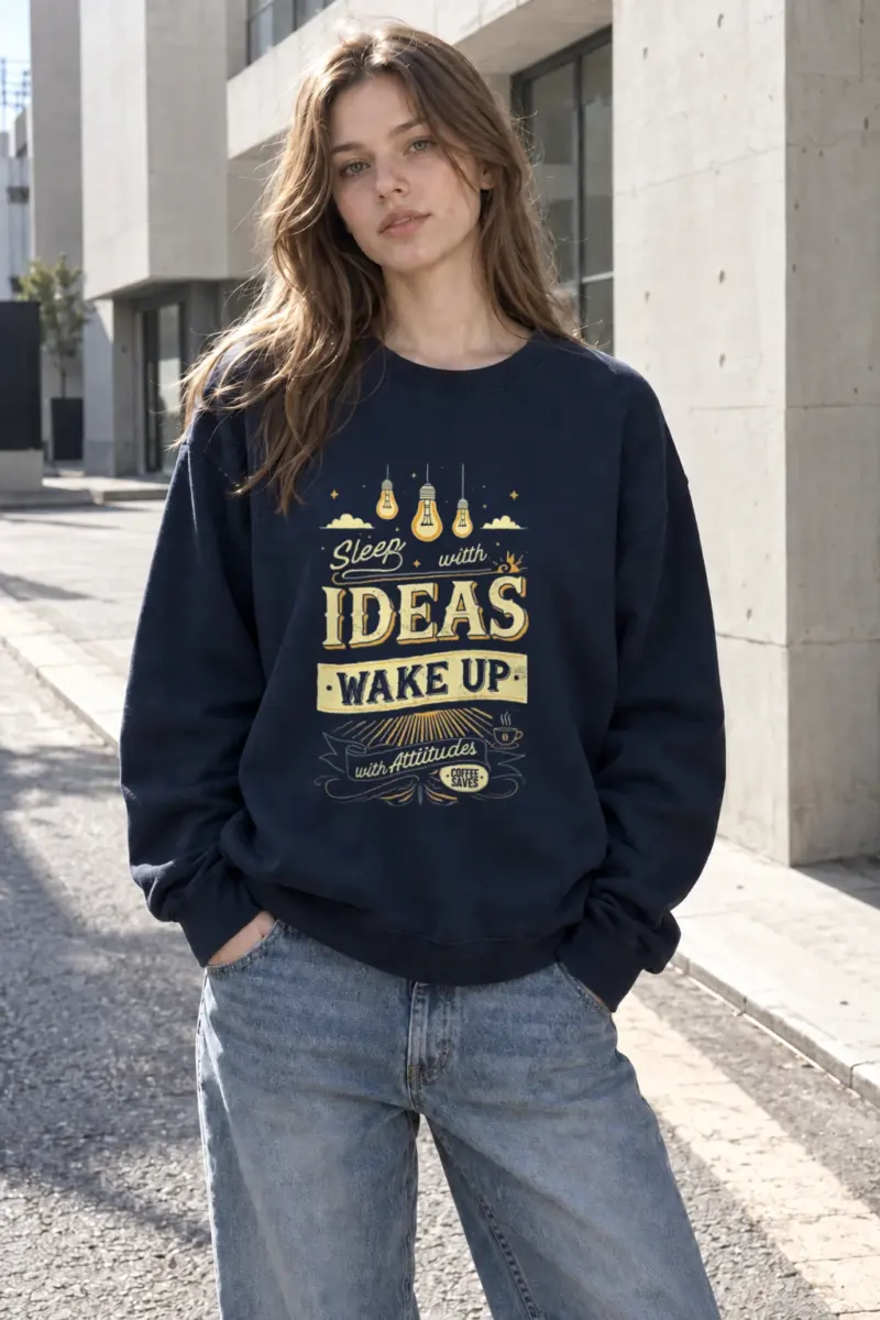 "Sleep With Ideas" Heavy Blend Unisex Crewneck Sweatshirt | Gildan 18000