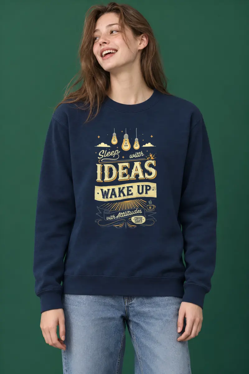 "Sleep With Ideas" Heavy Blend Unisex Crewneck Sweatshirt