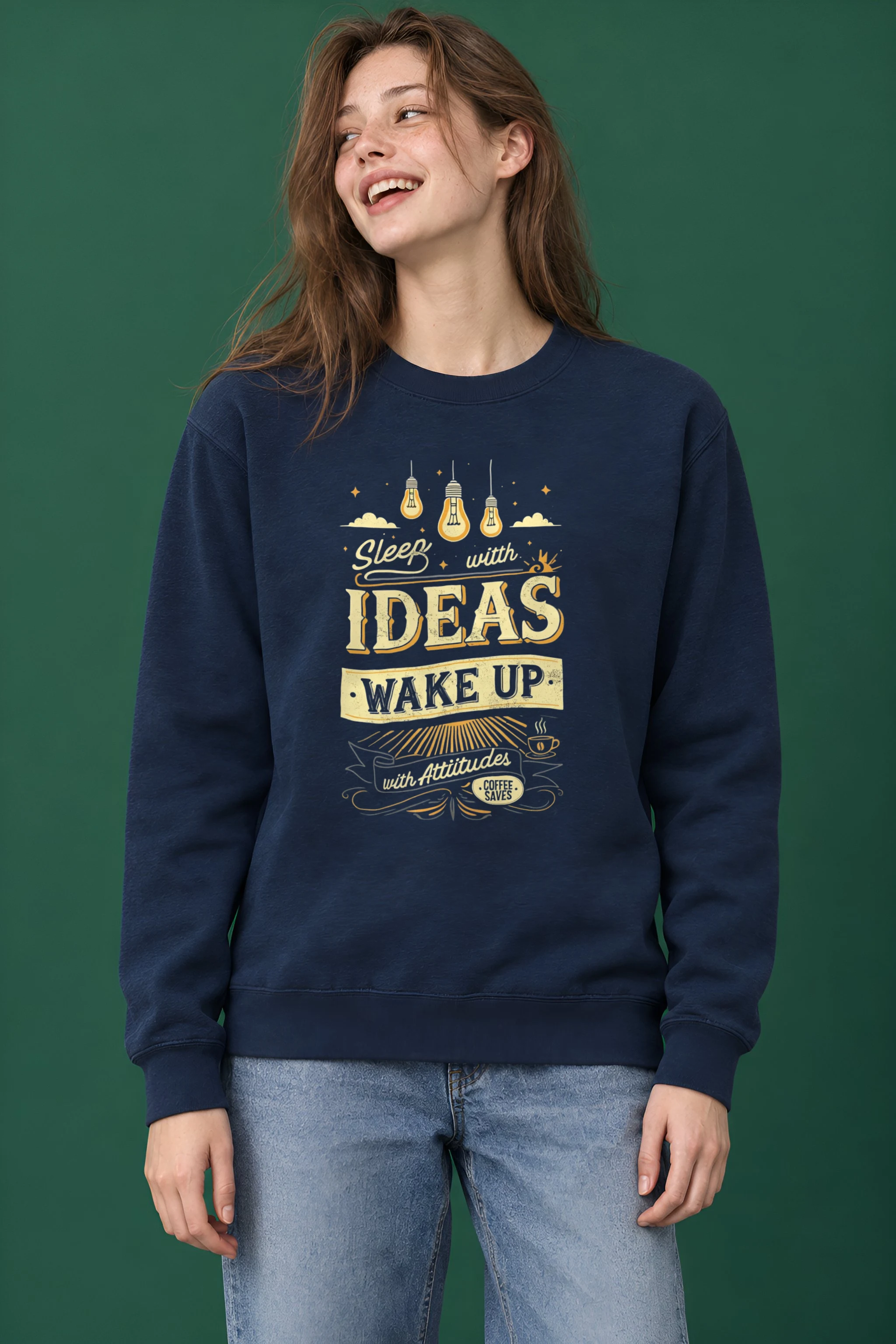"Sleep With Ideas" Heavy Blend Unisex Crewneck Sweatshirt
