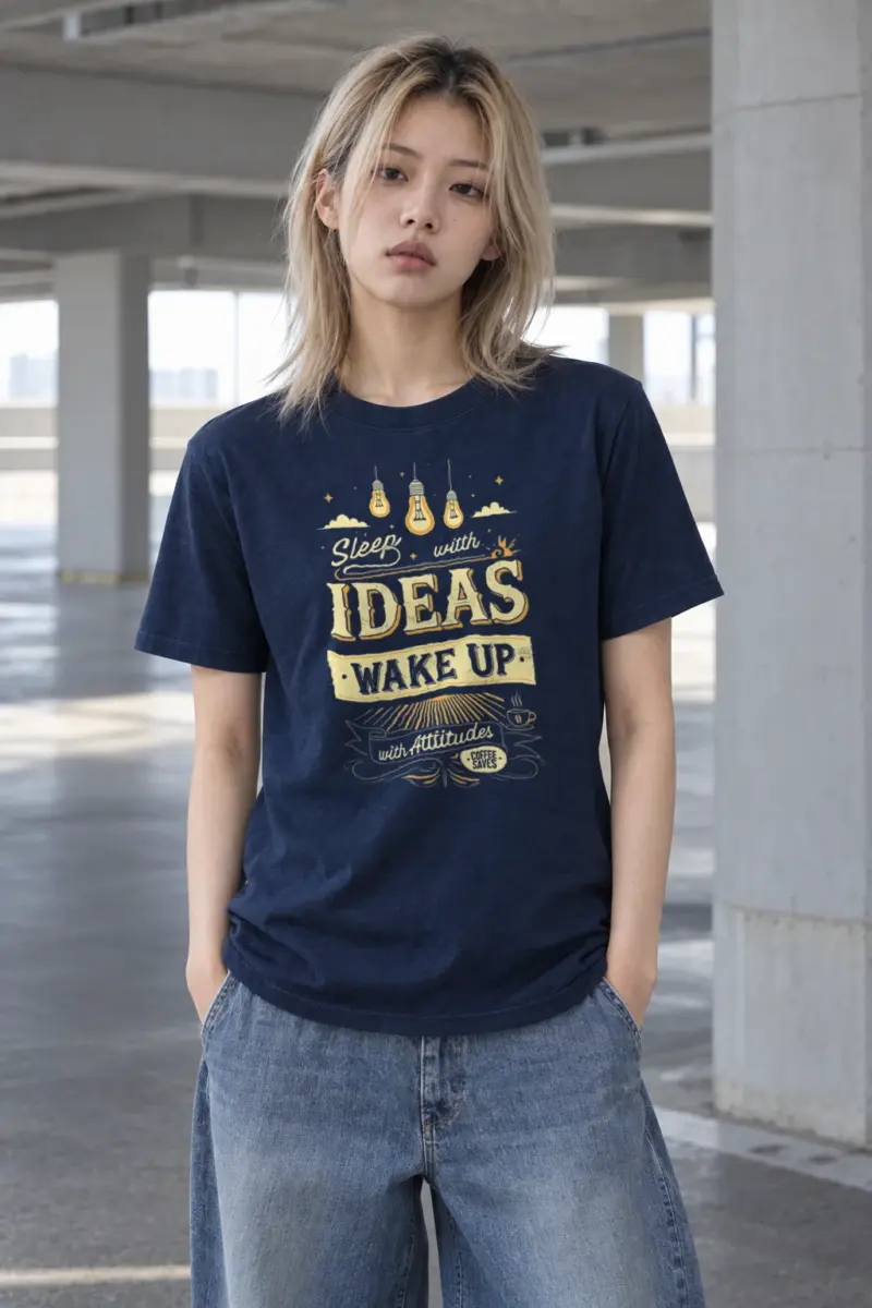 "Sleep With Ideas" Heavyweight Unisex Crewneck T-shirt