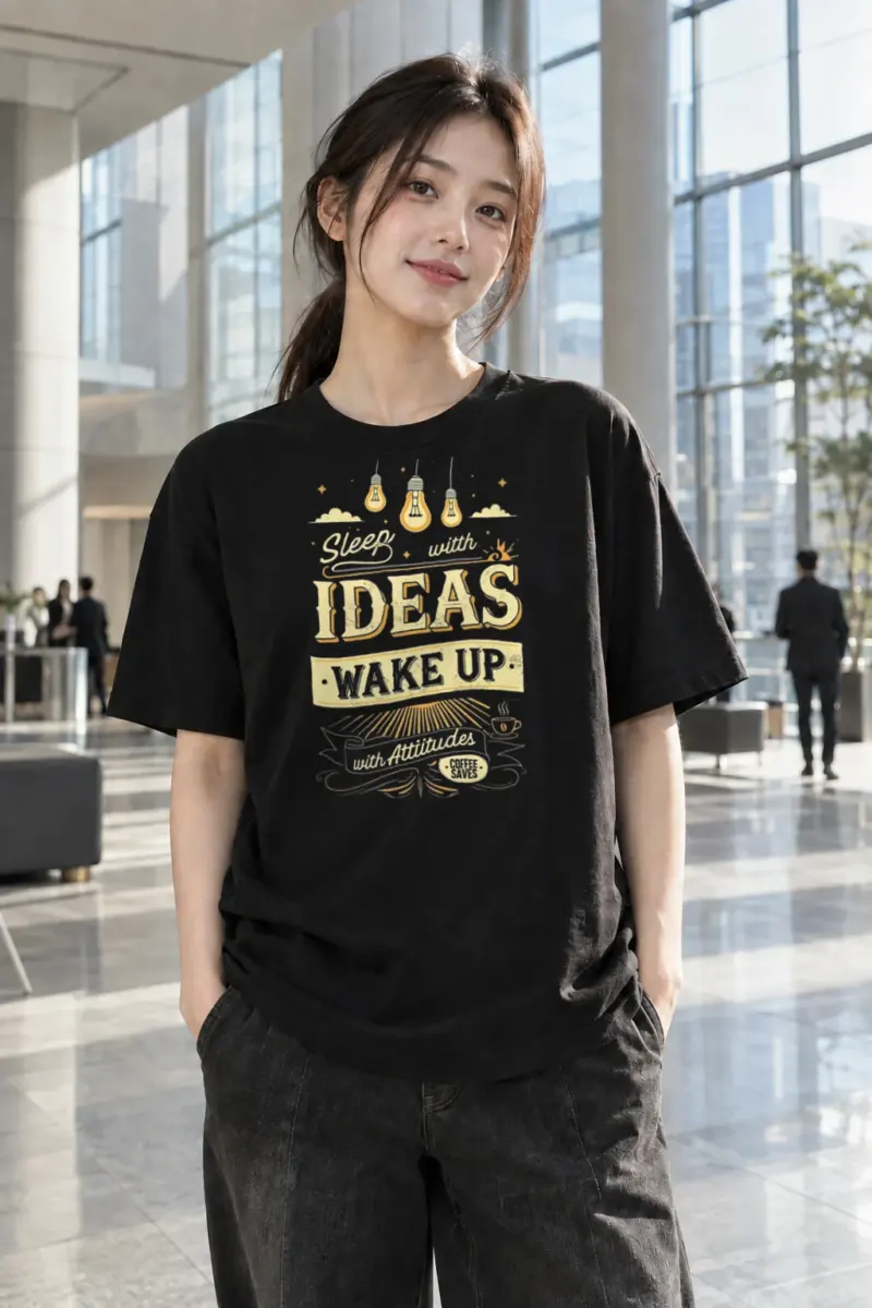 “Sleep With Ideas” Heavyweight Unisex Crewneck T-shirt | Gildan 5000