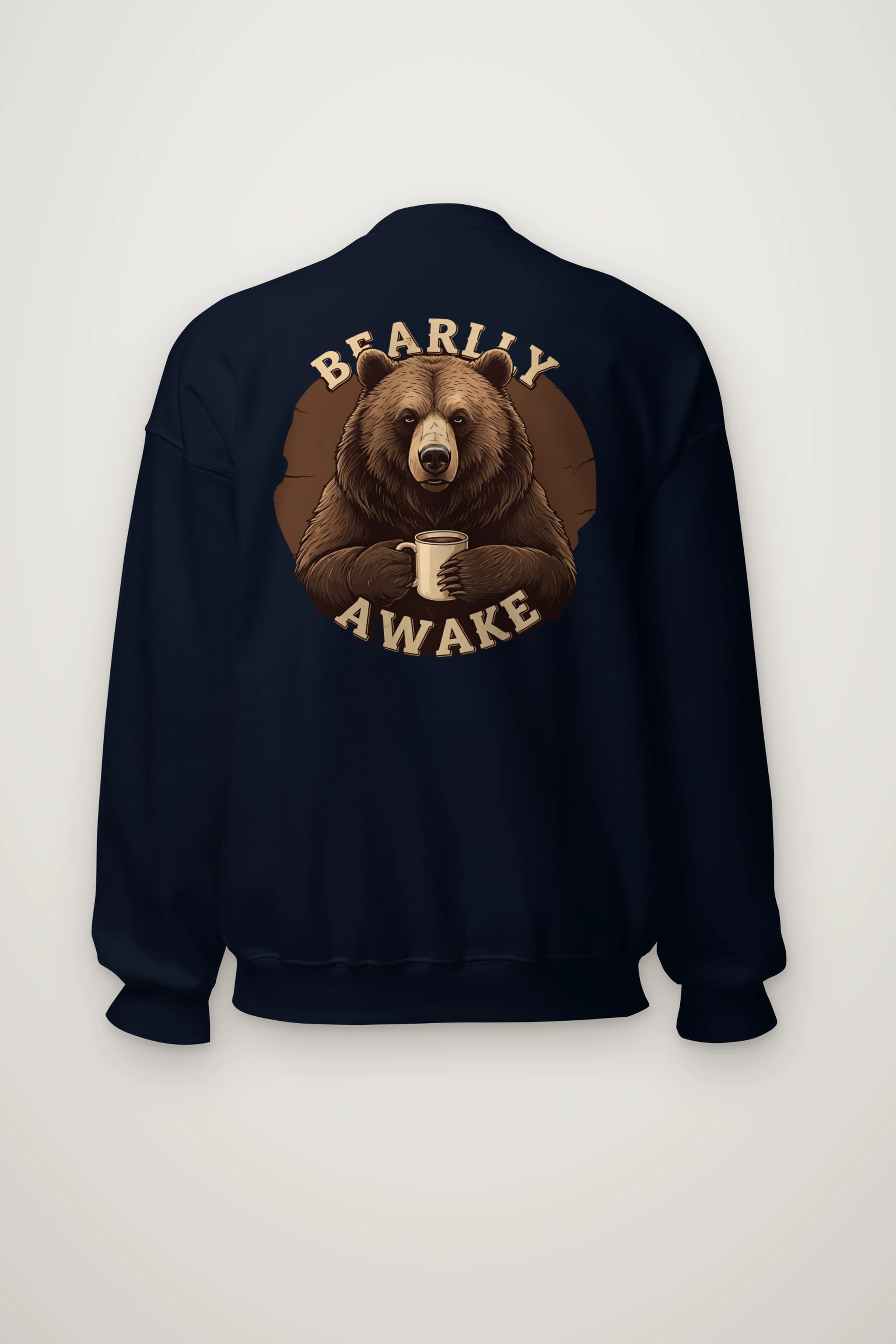 "Sleepy Coffee Bear" Heavy Blend Unisex Crewneck Sweatshirt