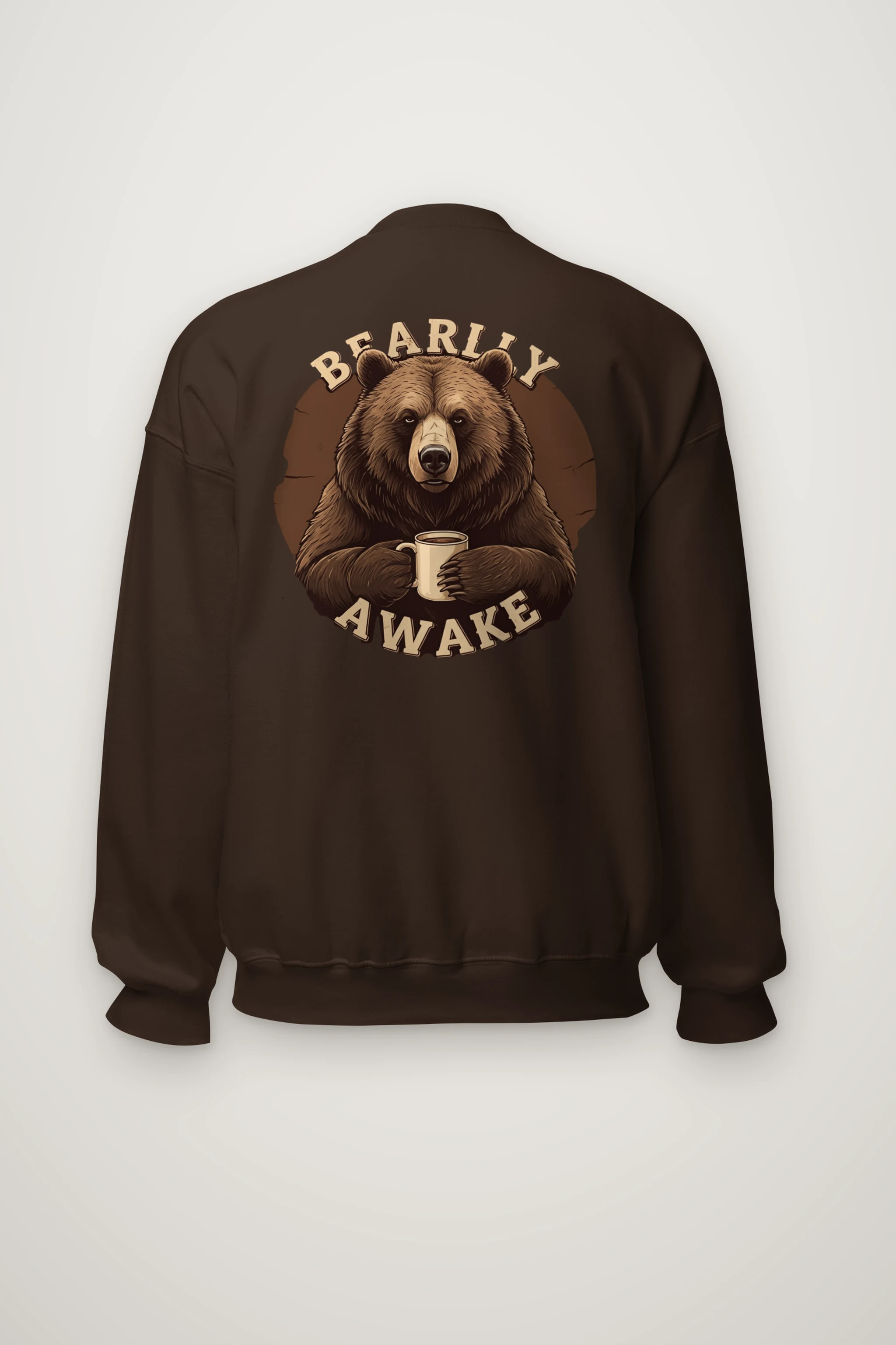 "Sleepy Coffee Bear" Heavy Blend Unisex Crewneck Sweatshirt