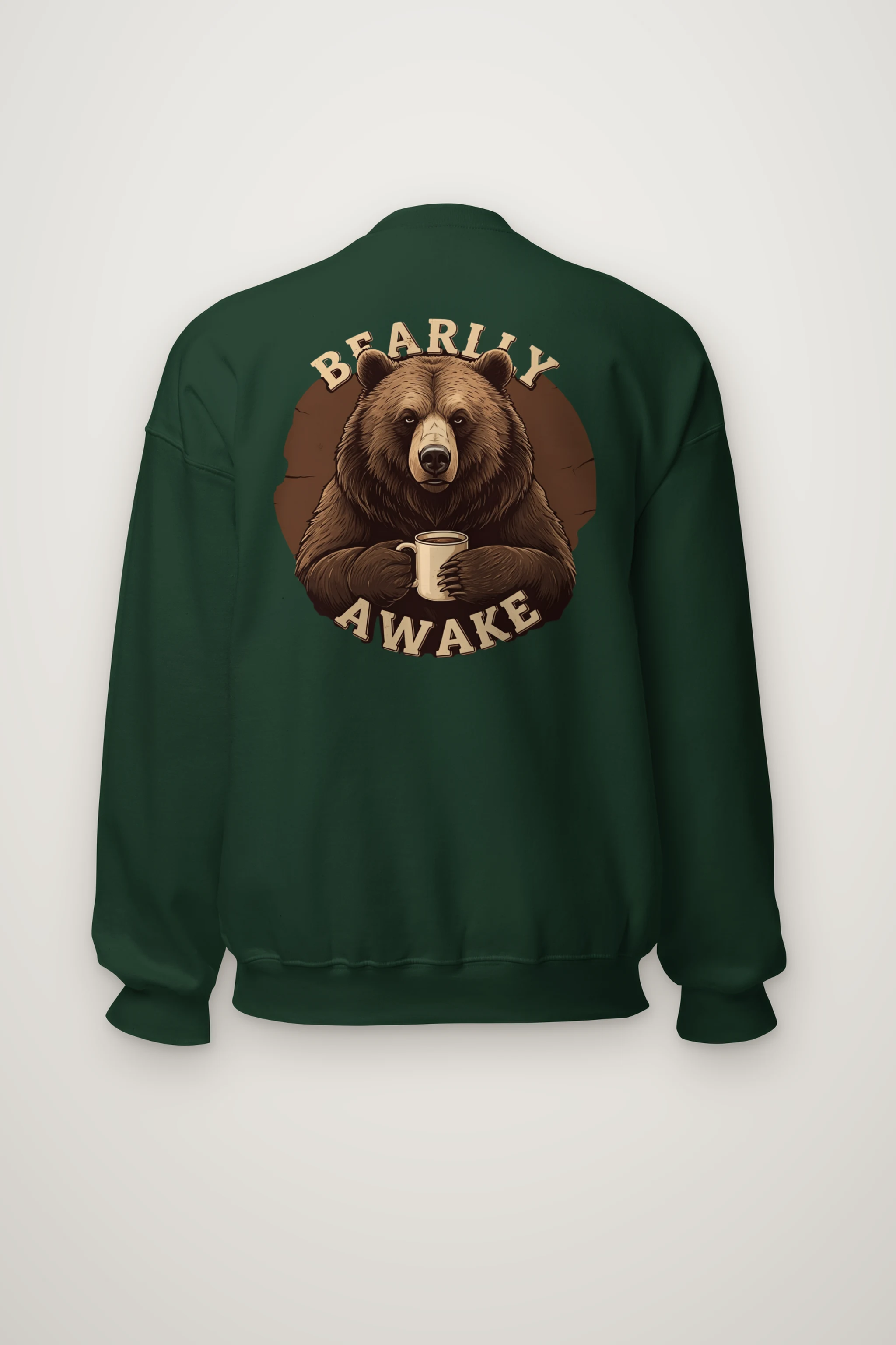"Sleepy Coffee Bear" Heavy Blend Unisex Crewneck Sweatshirt