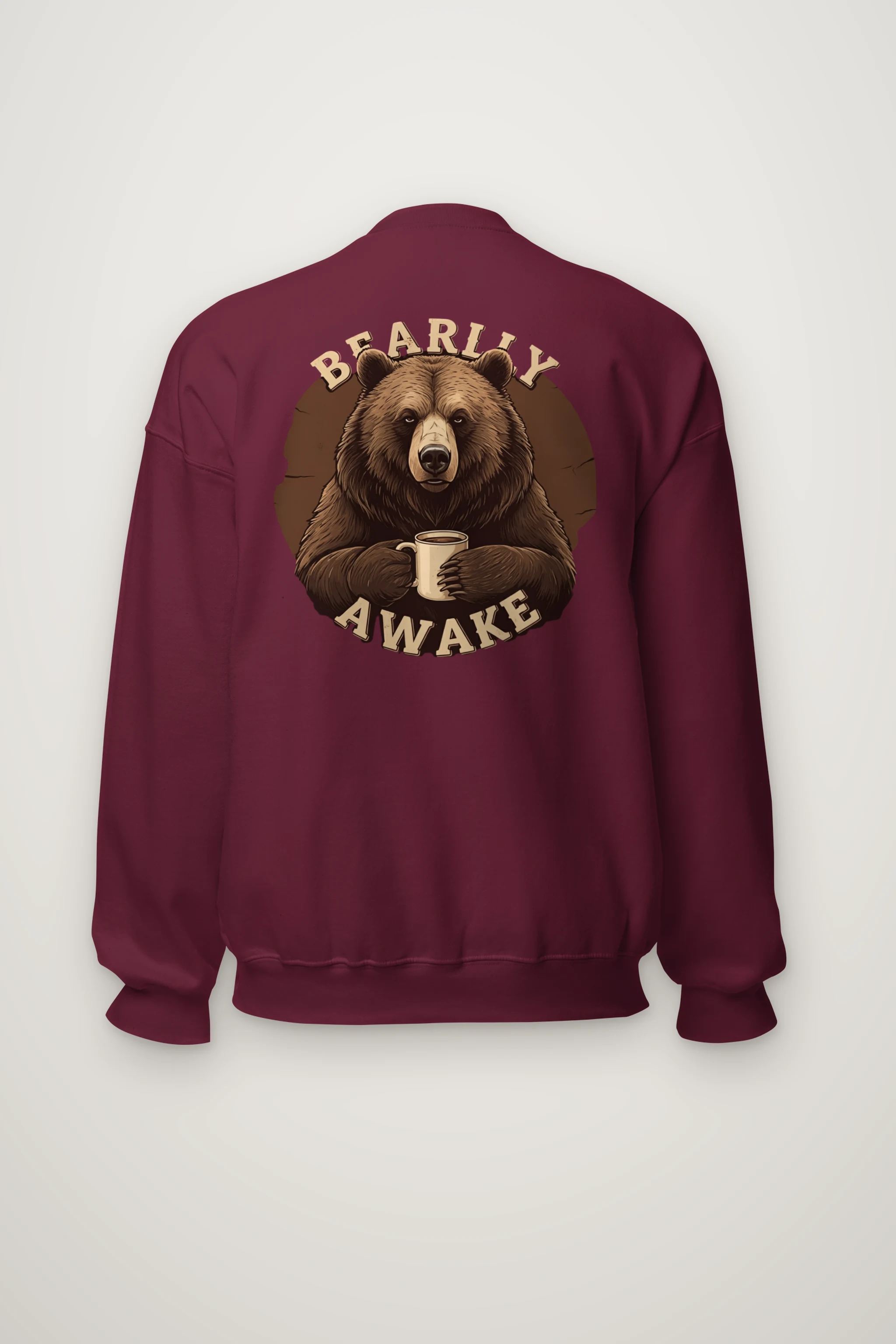 "Sleepy Coffee Bear" Heavy Blend Unisex Crewneck Sweatshirt