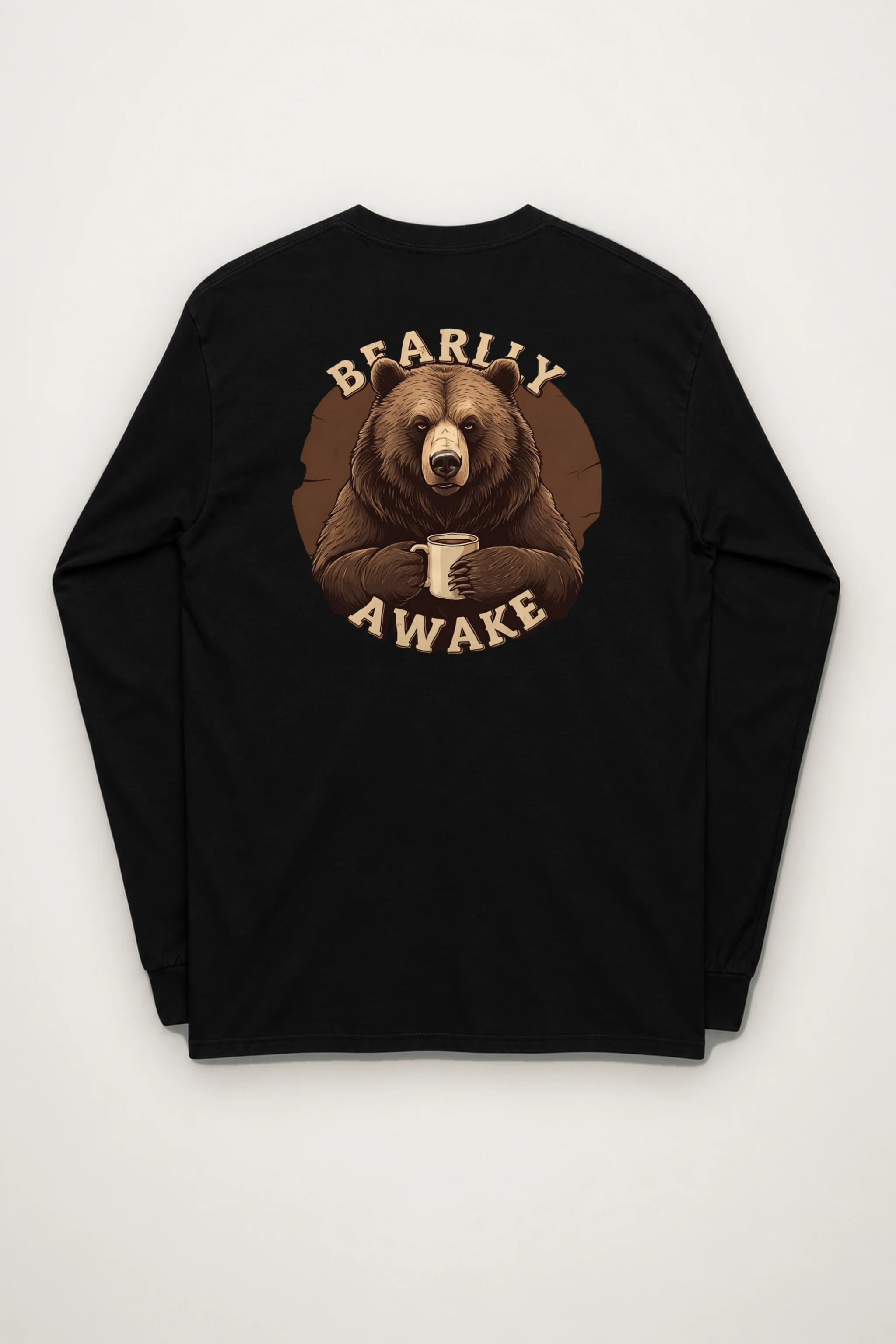 "Sleepy Coffee Bear" Unisex Longsleeve T-shirt