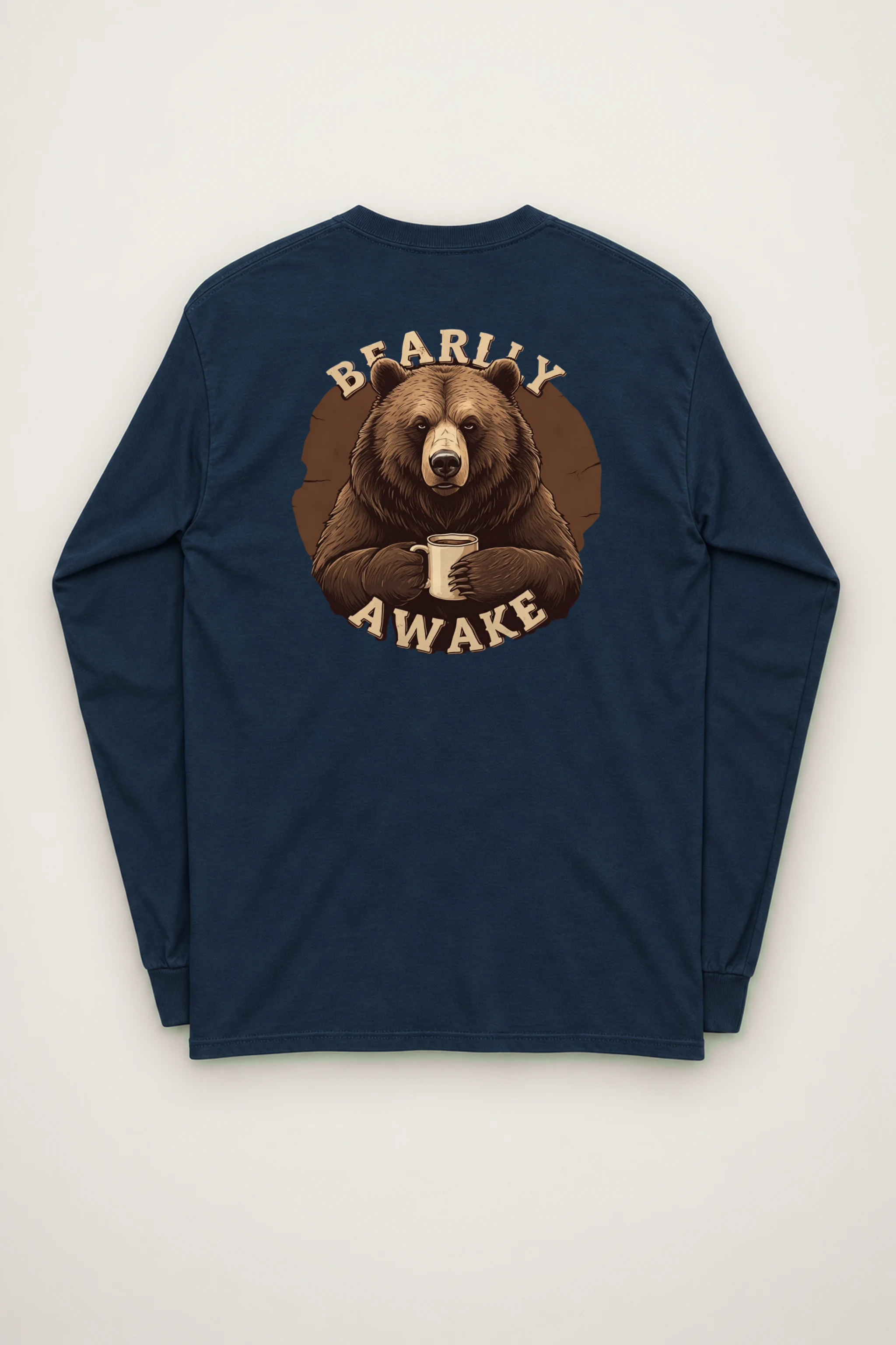 "Sleepy Coffee Bear" Unisex Longsleeve T-shirt
