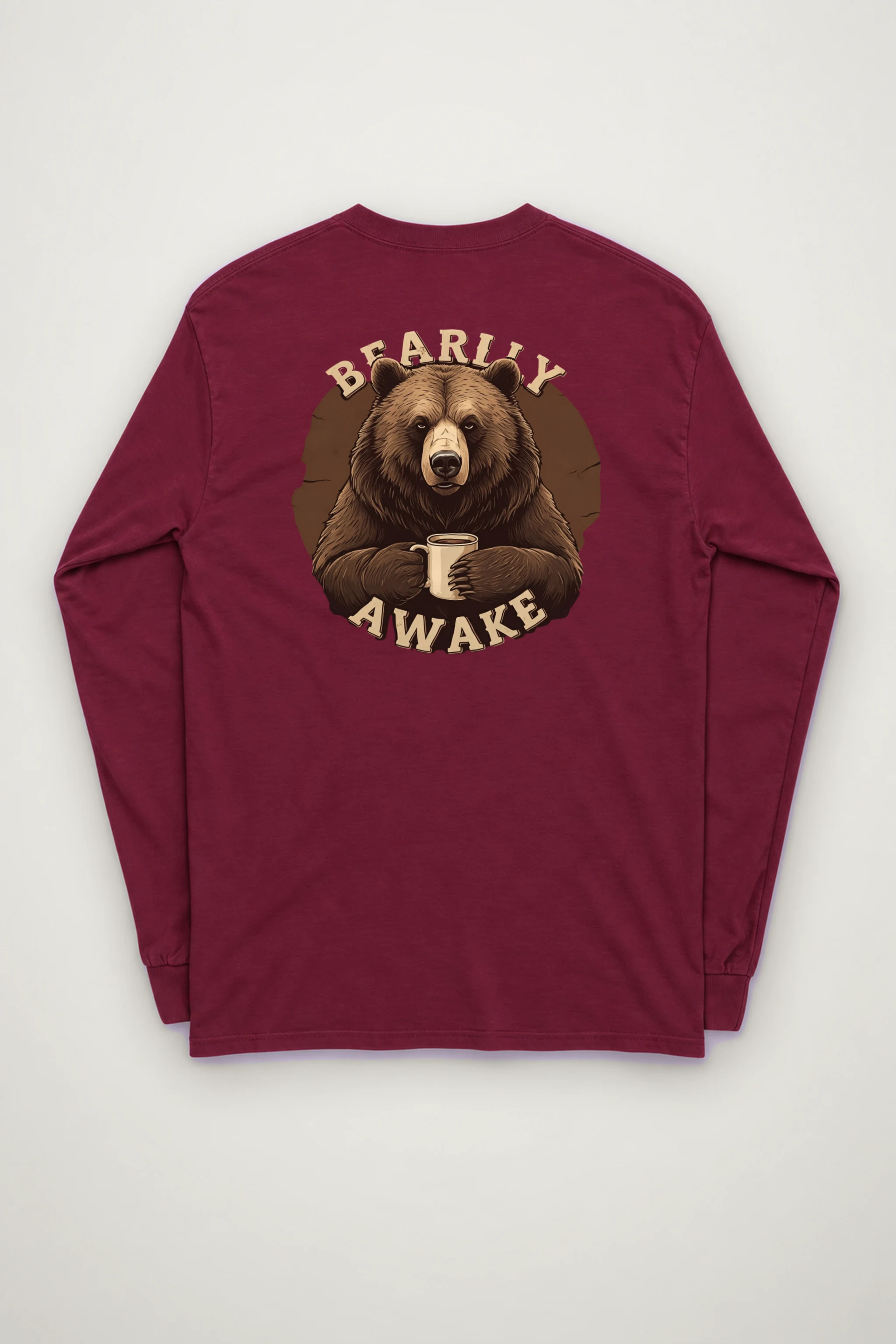 "Sleepy Coffee Bear" Unisex Longsleeve T-shirt