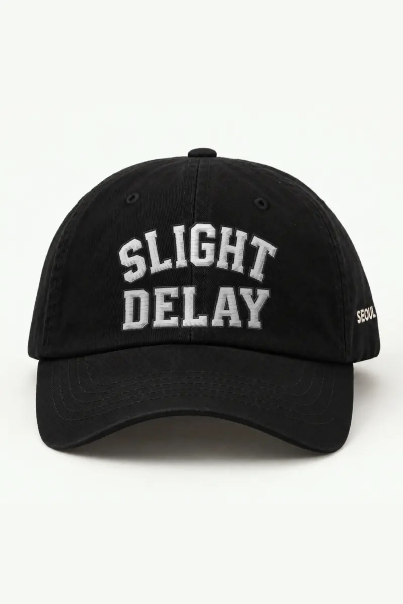 "Slight Delay" Classic Dad Hat · Embroidered — black/cap-front