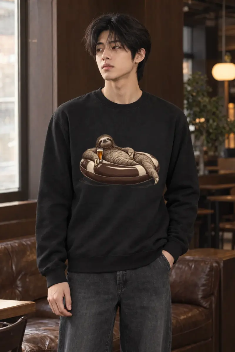 "Sloth Leisure Study" Heavy Blend Unisex Crewneck Sweatshirt | Gildan 18000